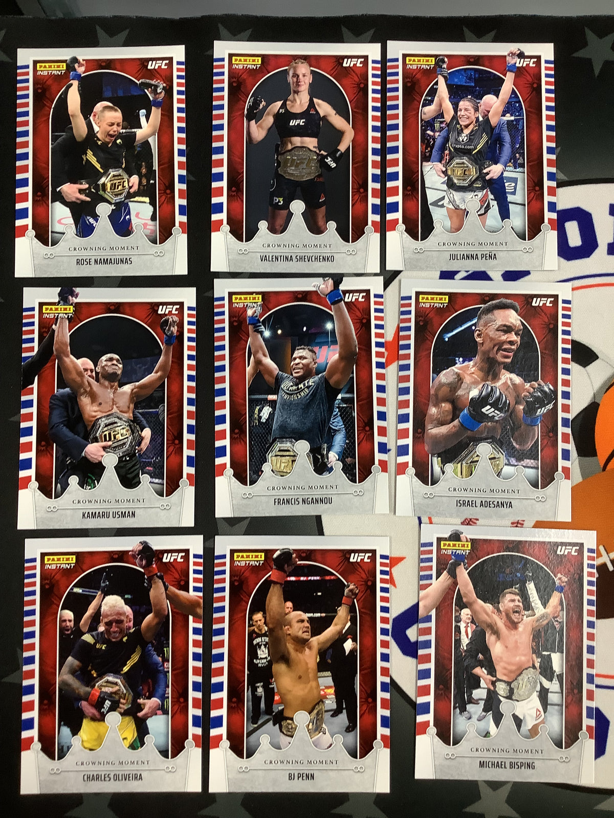2022 PANINI INSTANT CROWNING MOMENT UFC COMPLETE SET 1-18