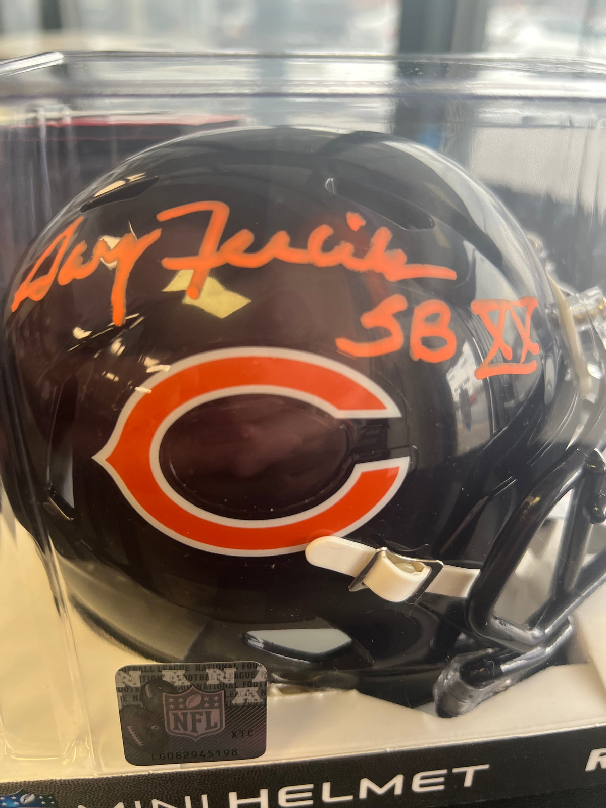 Gary Fencik "SB XX" Signed Riddell Mini Helmet - JSA Certified