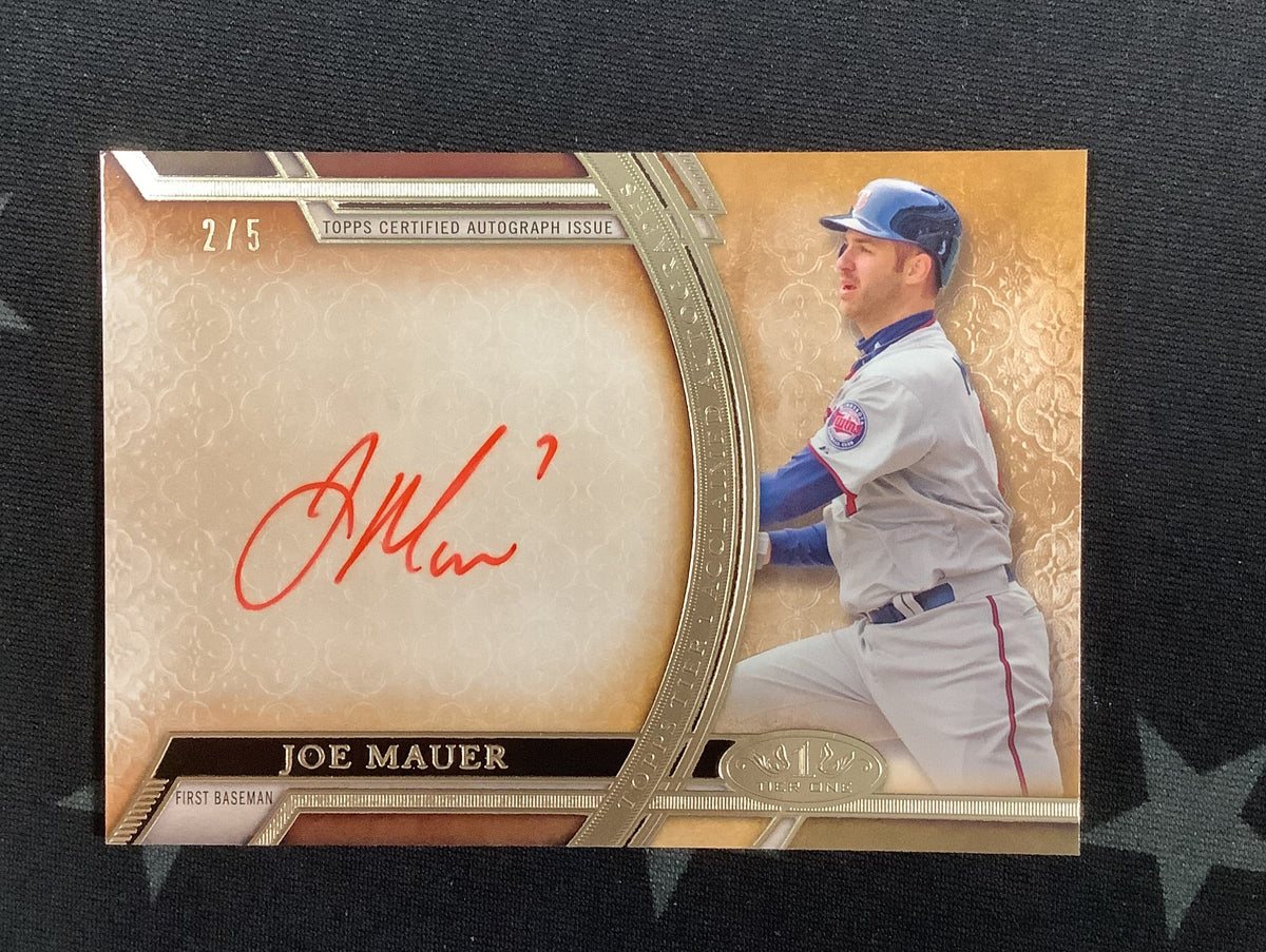 2015 Topps Tier One Joe Mauer Autograph Red #2/5 Twins
