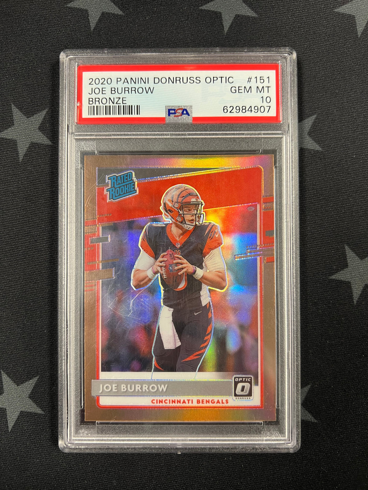 2020 PANINI DONRUSS OPTIC JOE BURROW #151 ROOKIE BRONZE PSA 10