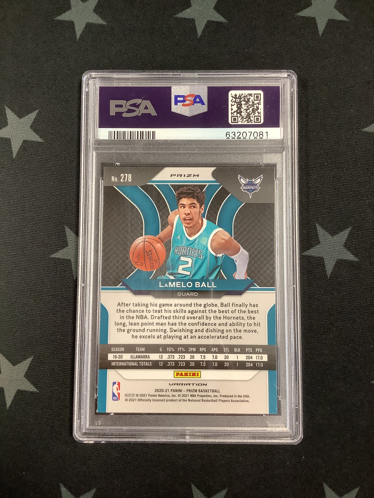 2020 PANINI PRIZM VARIATION FAST BREAK LAMELO BALL #278 PSA MINT 9