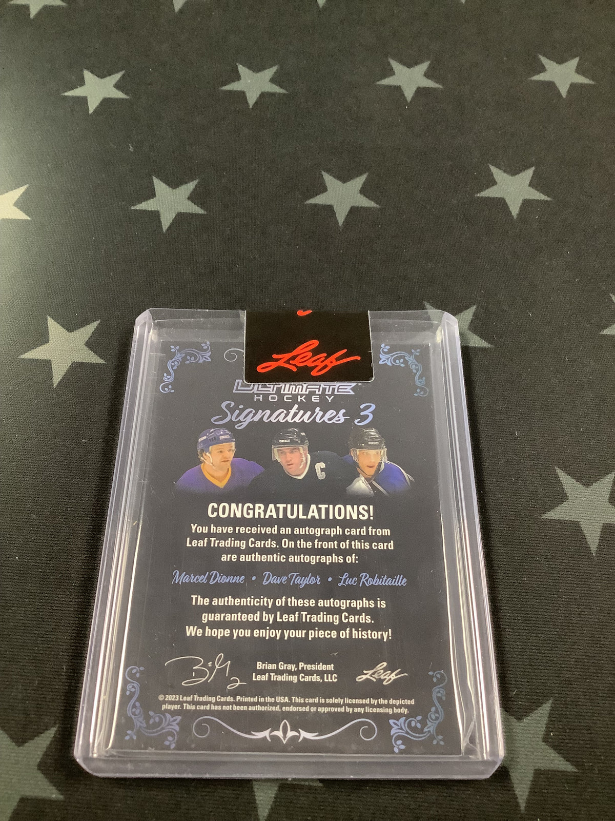 2023 LEAF ULTIMATE HOCKEY TRIPLE AUTO DIONNE/TAYLOR/ROBITAILLE #2/8