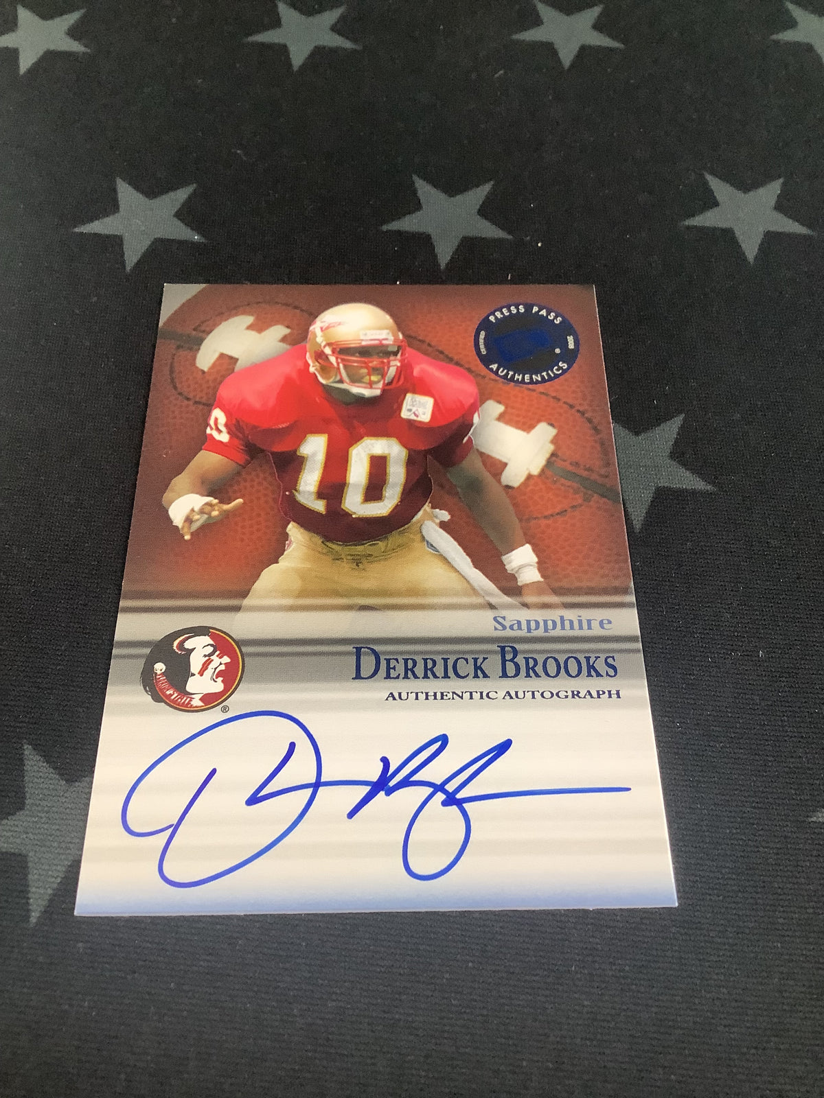 2008 Press Pass Derrick Brooks Sapphire Auto /147