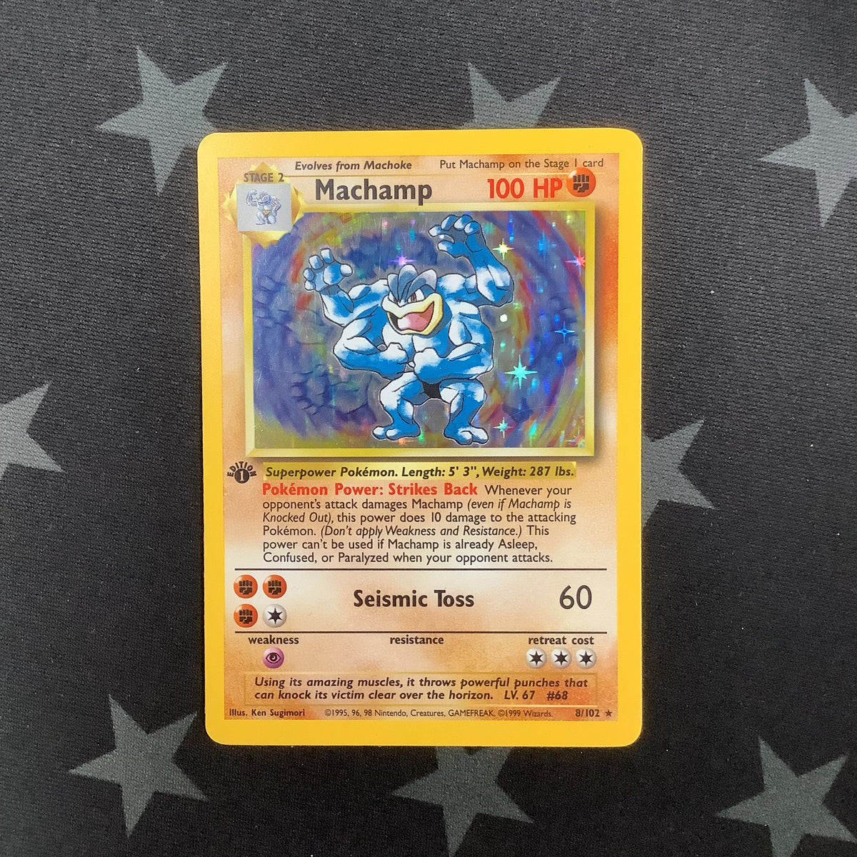 1999 POKEMON GAME 1ST EDITION MACHAMP HOLO #8/102