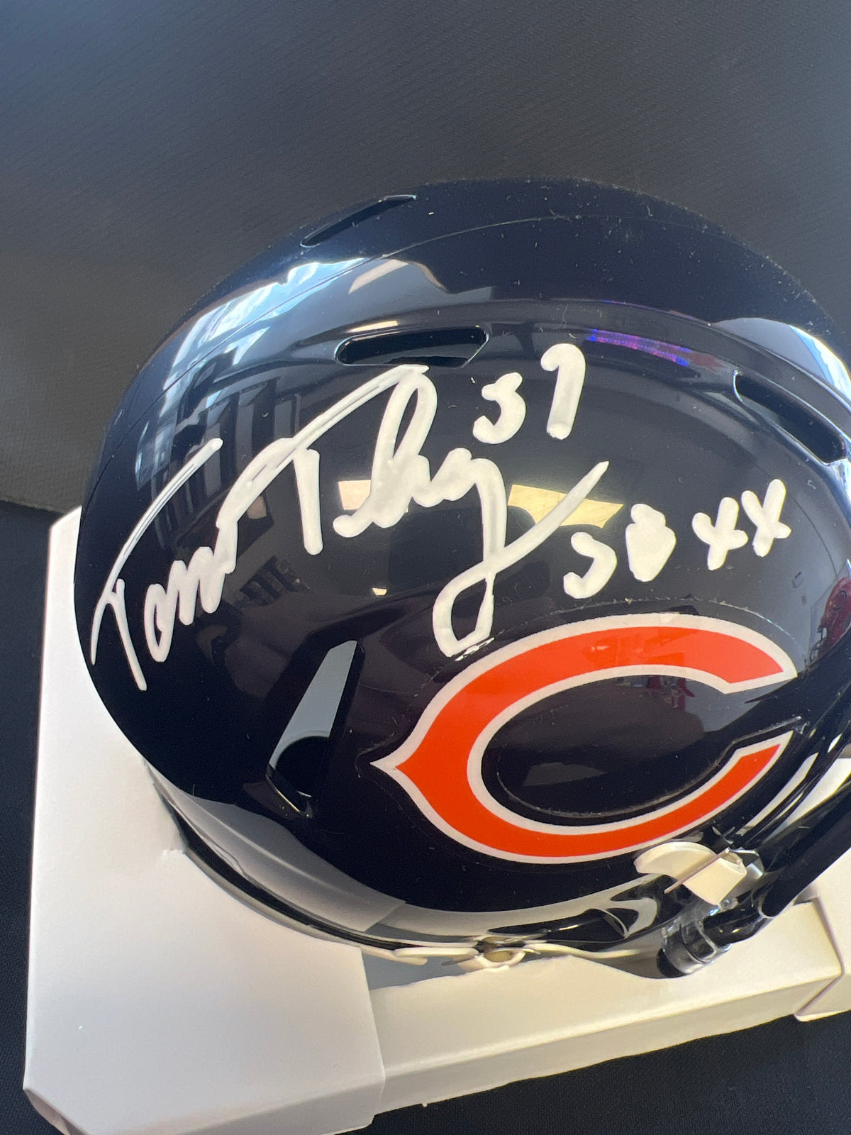 Tom Thayer &quot;SB XX&quot; Signed Riddell Mini Helmet - JSA Certified