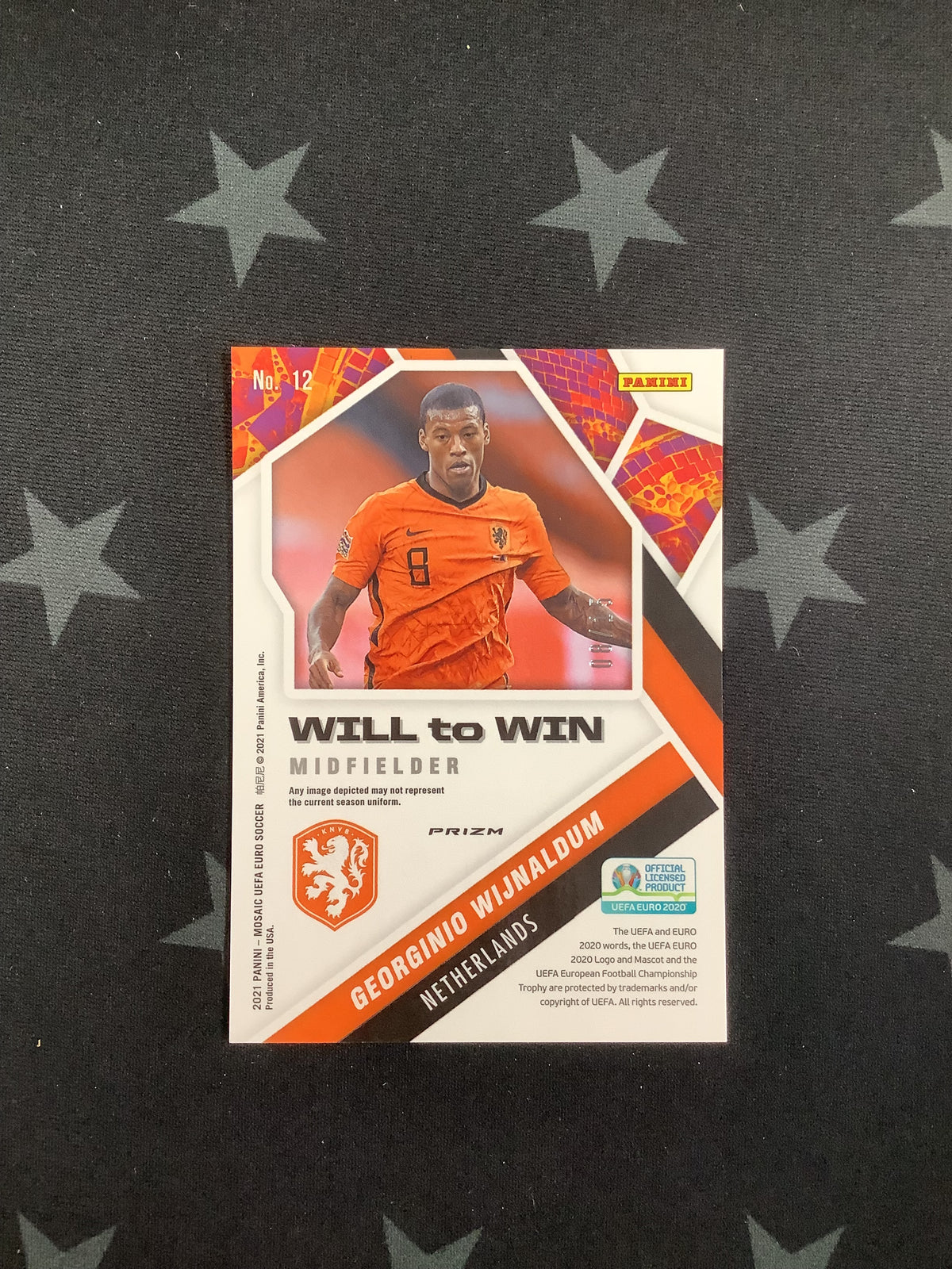 2021 PANINI MOSAIC UEFA EURO SOCCER WILL TO WIN GEORGINIO WIJNALDUM #12 /15