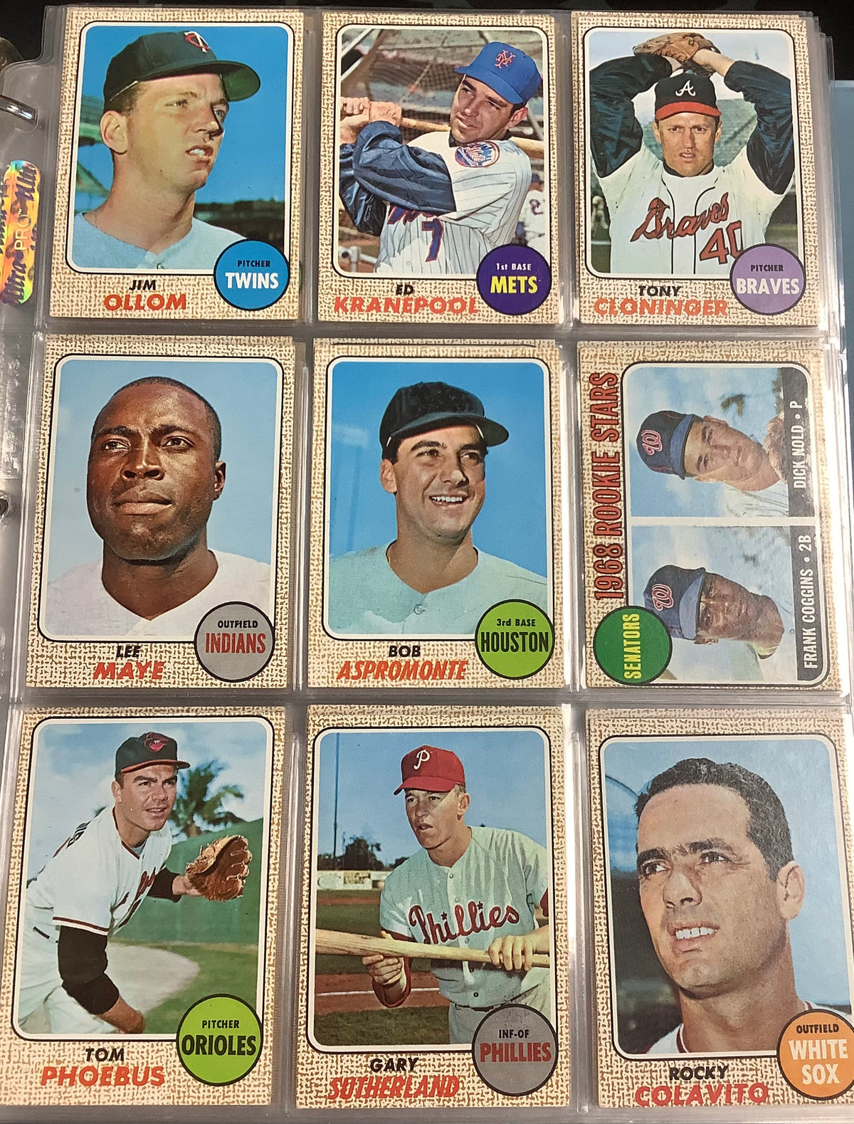 1968 TOPPS BASEBALL COMPLETE SET #1-598