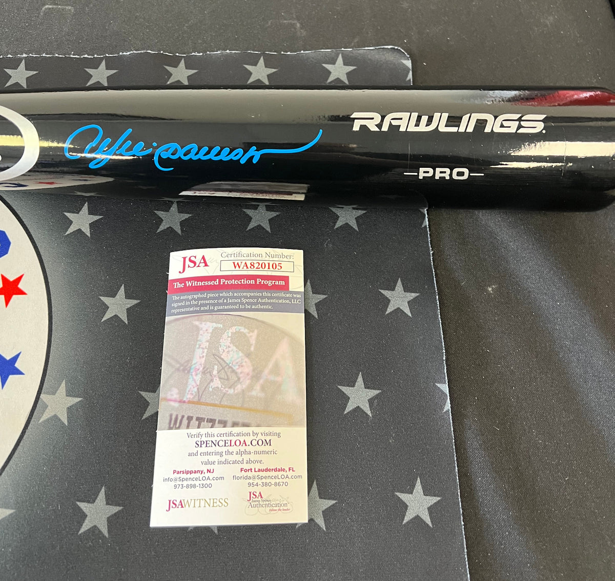 Andre Dawson Autographed Baseball Bat Blue Ink w/ JSA COA