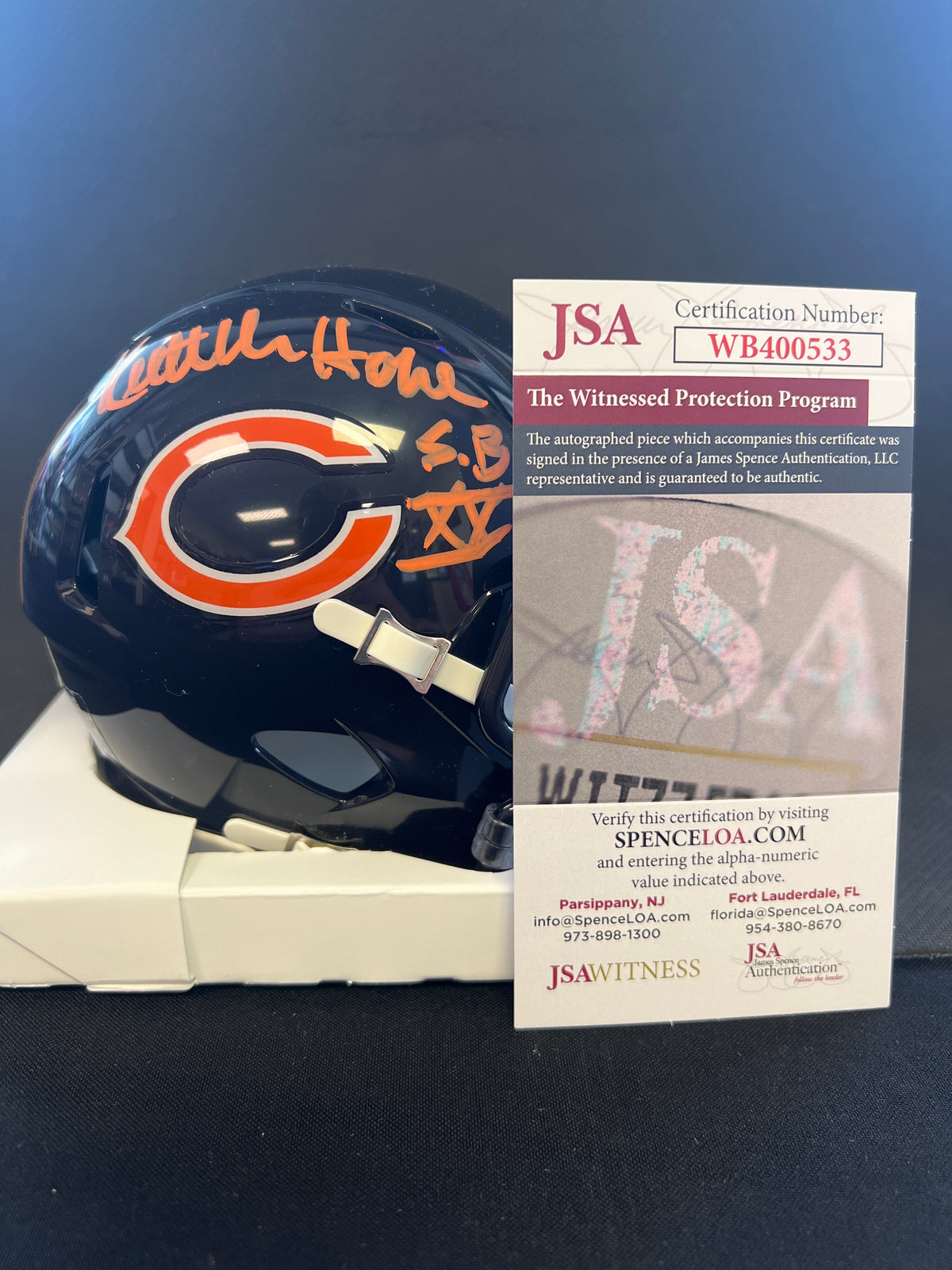 Keith Van Horne &quot;SB XX&quot; Signed Riddell Mini Helmet - JSA Certified