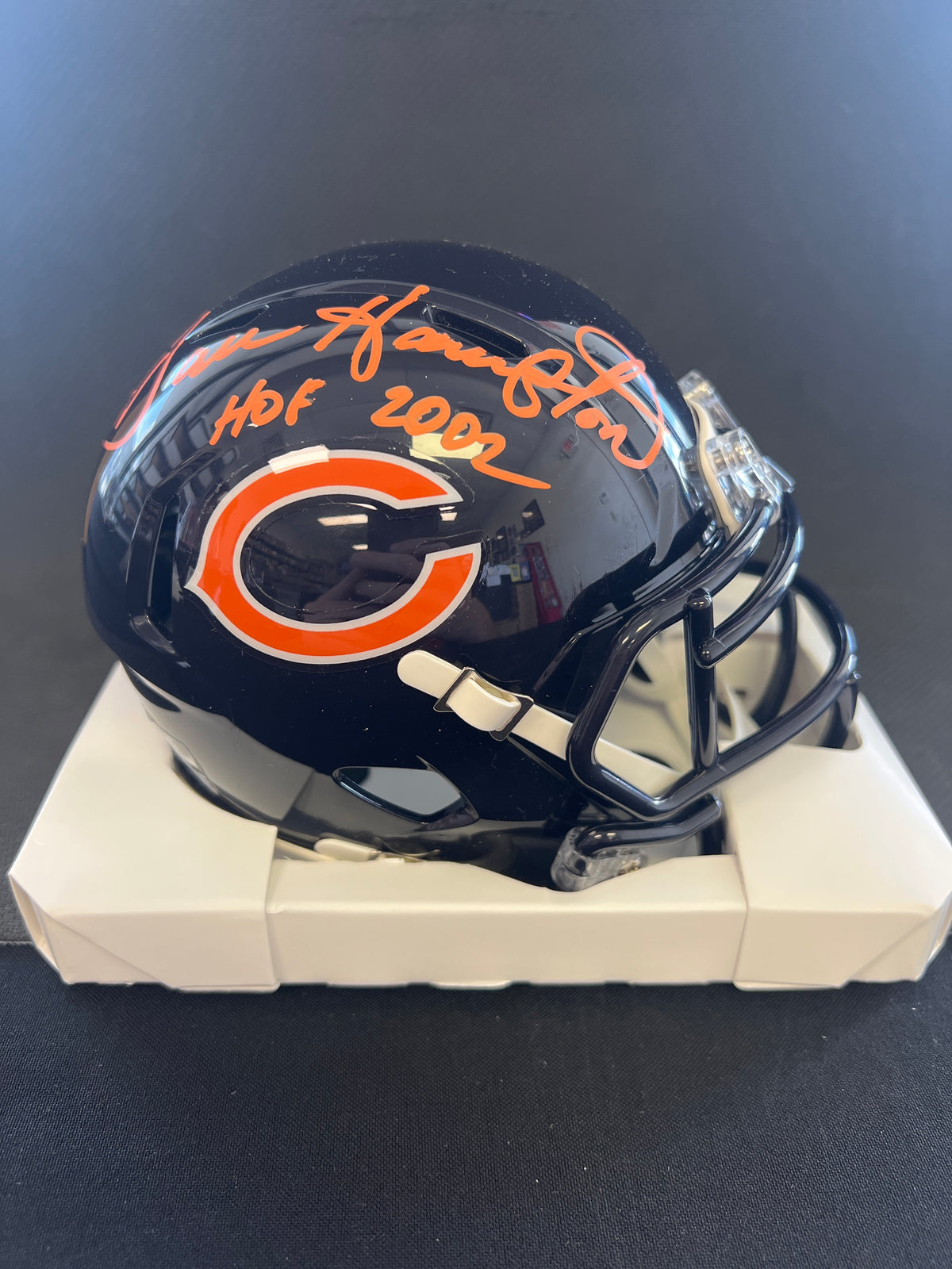 Dan Hampton &quot;HOF 2002&quot; Signed Riddell Mini Helmet - JSA Certified