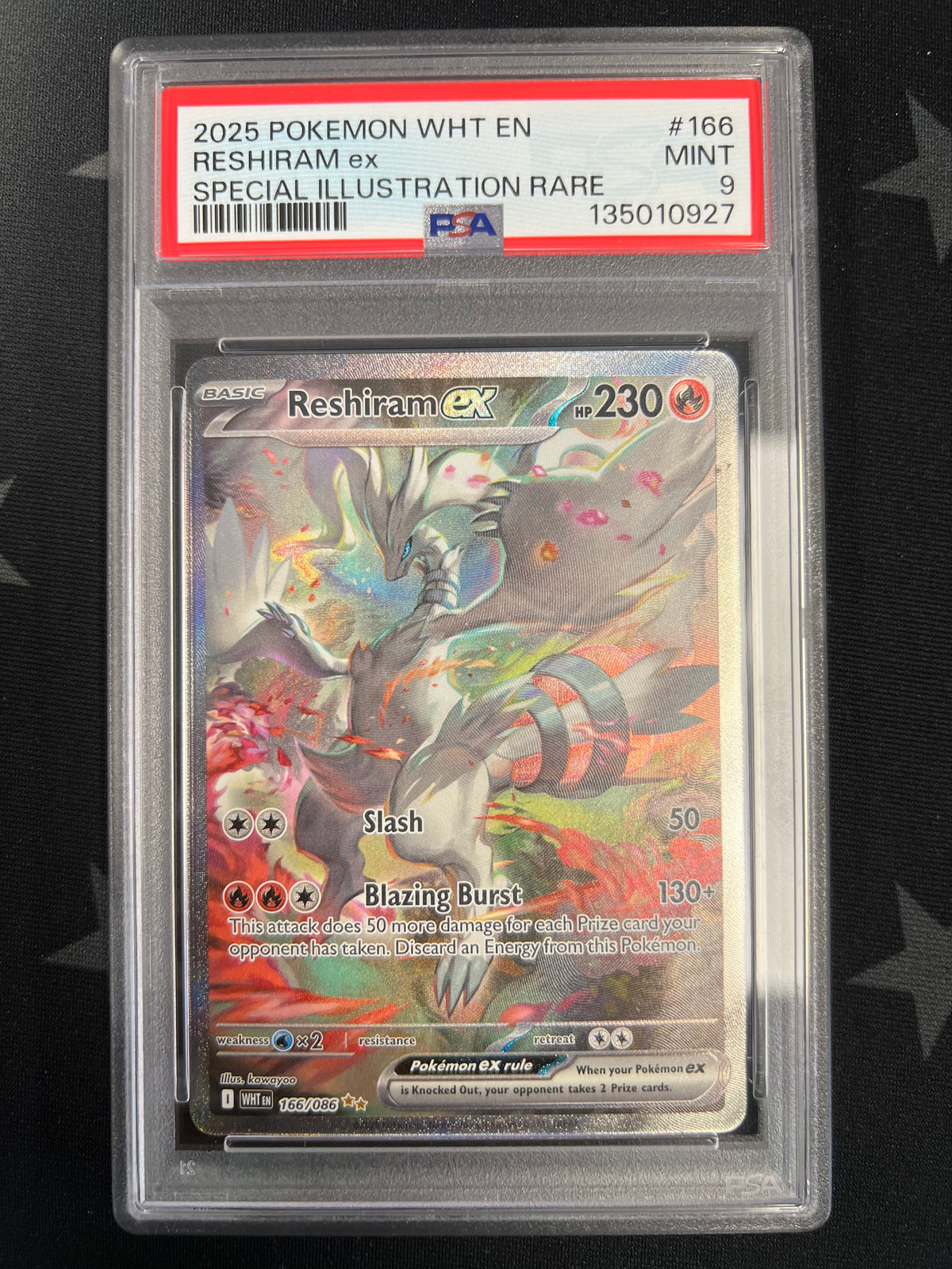 2025 Pokemon White Flare Reshiram ex SIR  166 PSA 9
