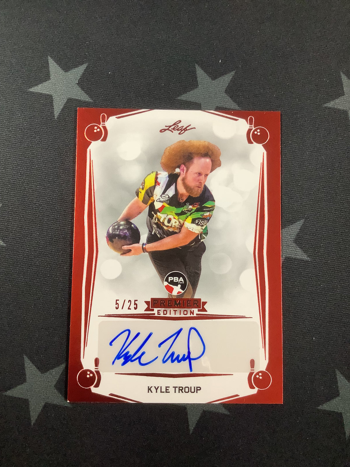 2023 LEAF PREMIER EDITION PBA KYLE TROUP RED AUTO #5/25