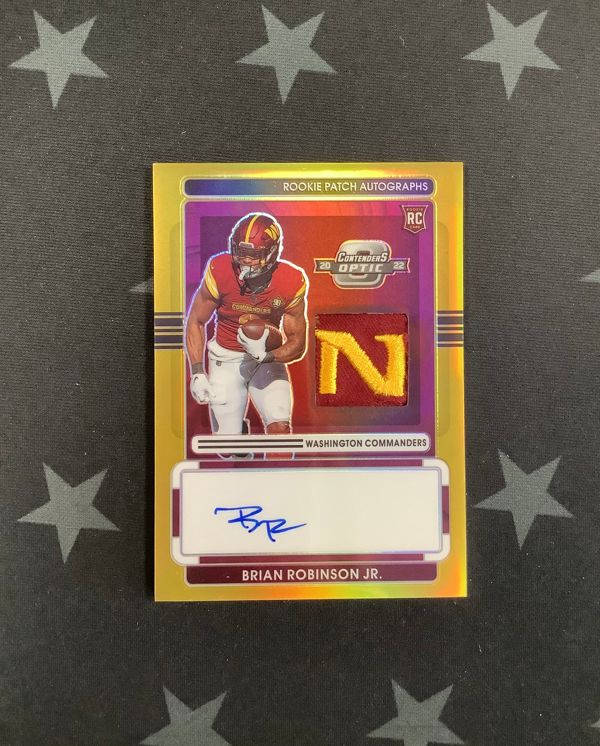 2022 PANINI CONTEDERS OPTIC FOOTBALL BRIAN ROBINSON JR. ROOKIE PATCH AUTO #RPA-BR /5