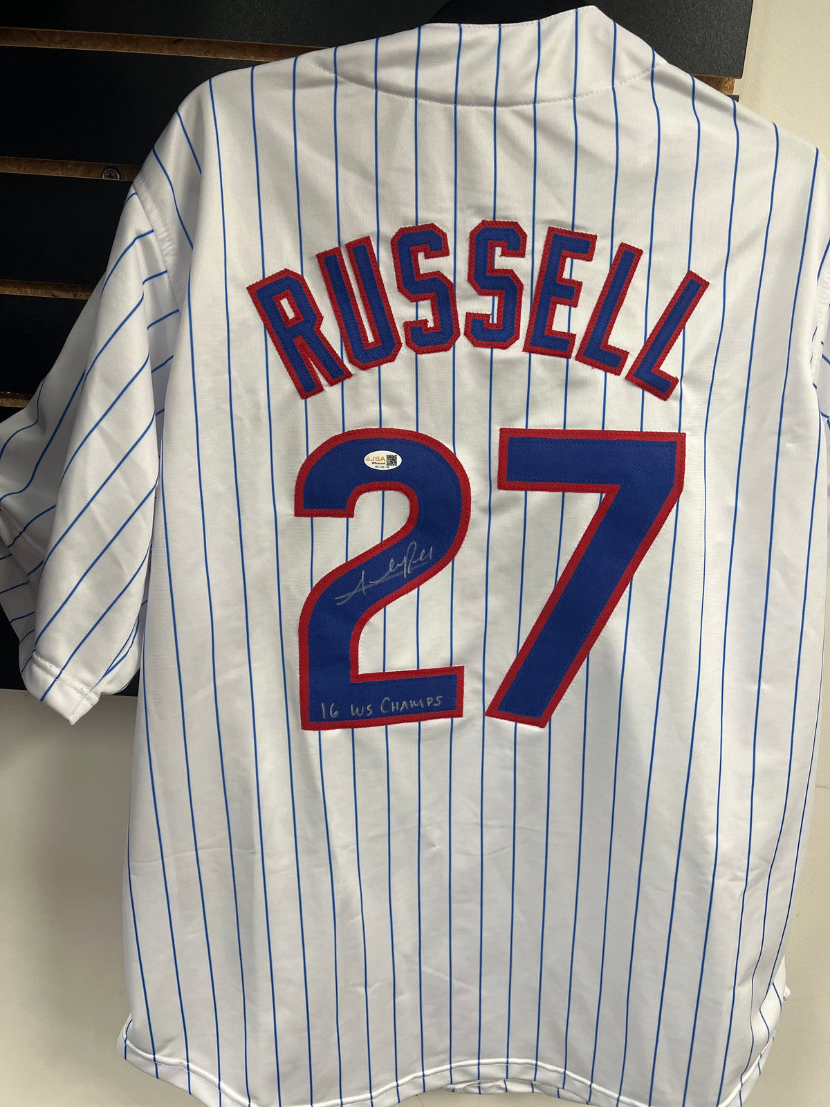 Addison Russell Autographed Home Baseball Jersey W/ Inscription JSA COA