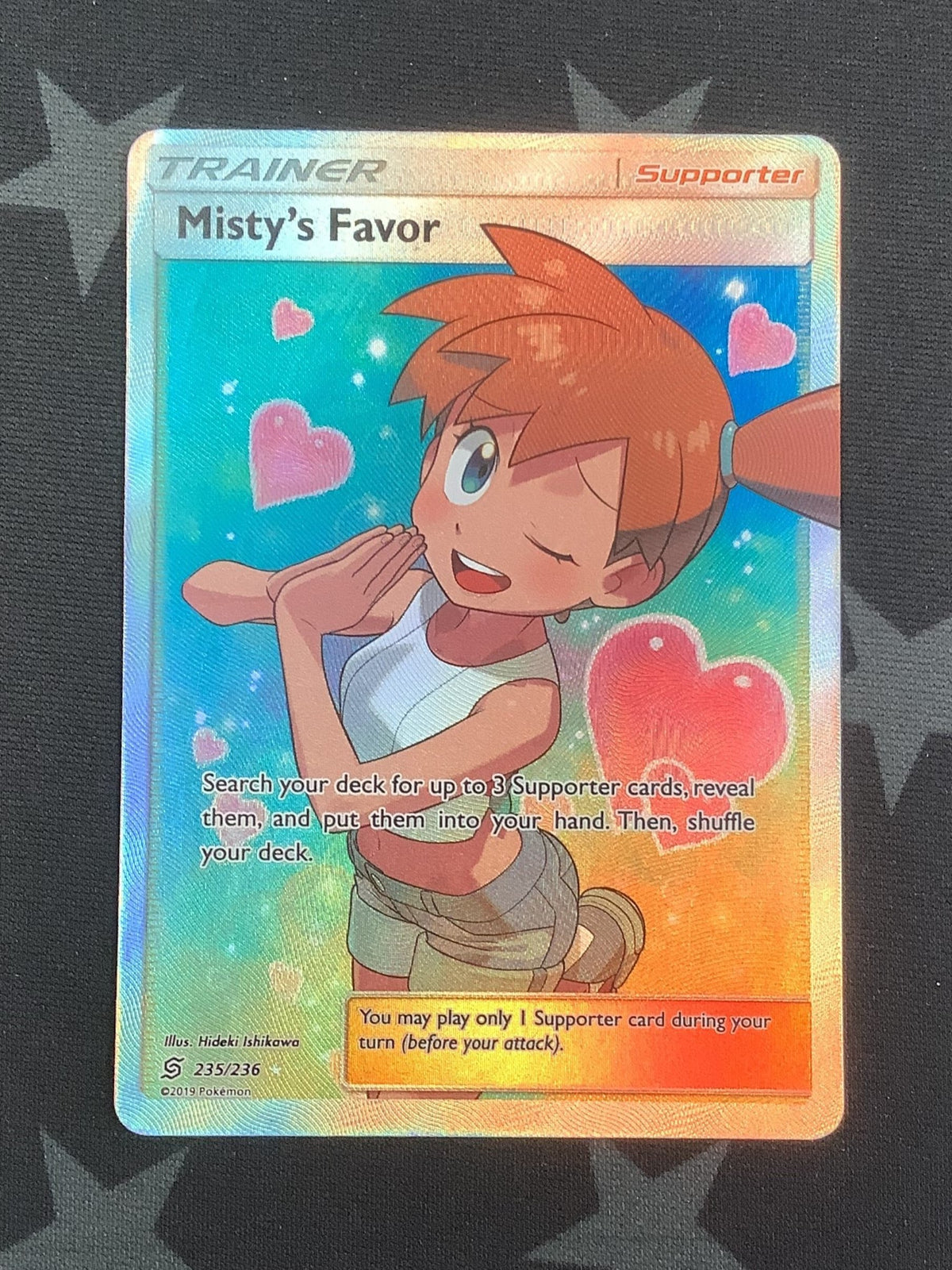 2019 Pokémon Sun &amp; Moon Unified Minds Misty&#39;s Favor Full Art #235