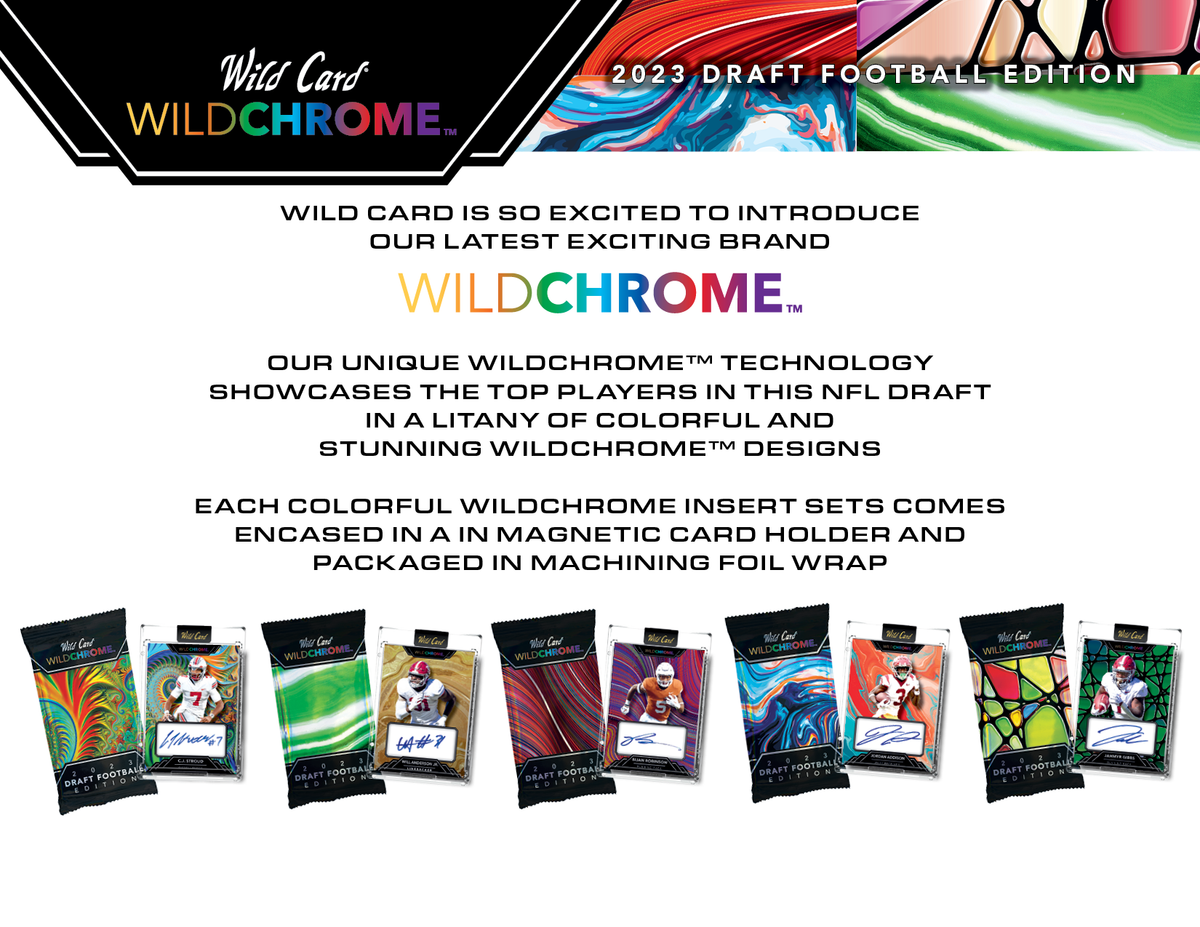 2023 Wild Card Wildchrome Draft Football 12 Hobby Box Case