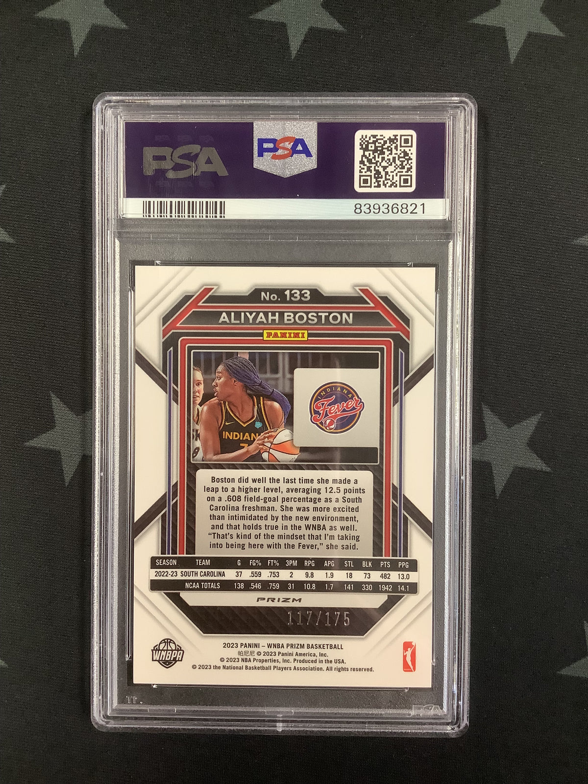 2023 PANINI PRIZM WNBA ALIYAH BOSTON BLUE #117/175 ROOKIE PSA 10 GEM MINT