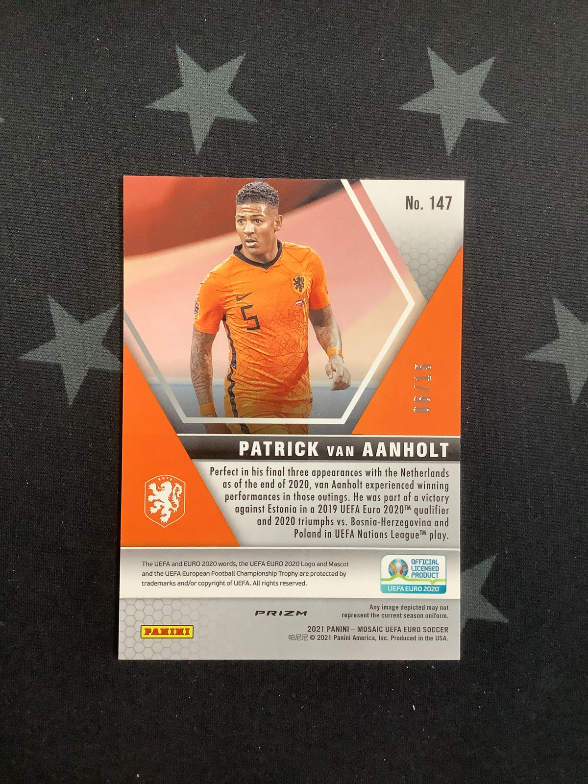 2021 PANINI MOSAIC EUFA EURO SOCCER PATRICK VAN AANHOLT BLUE #147 /15