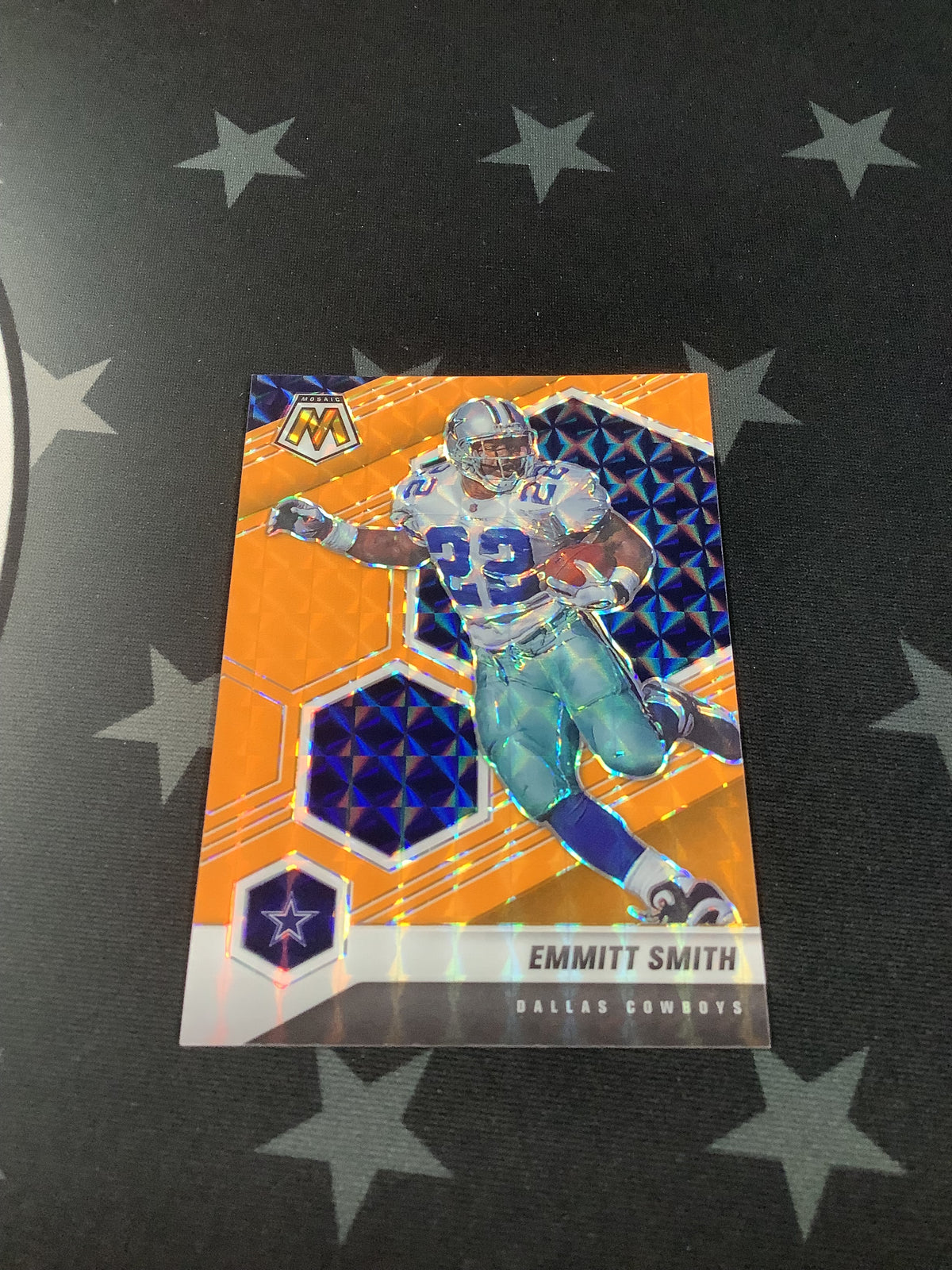 2021 Panini Mosaic Football Emmit Smith Orange Fluorescent Prizm /25