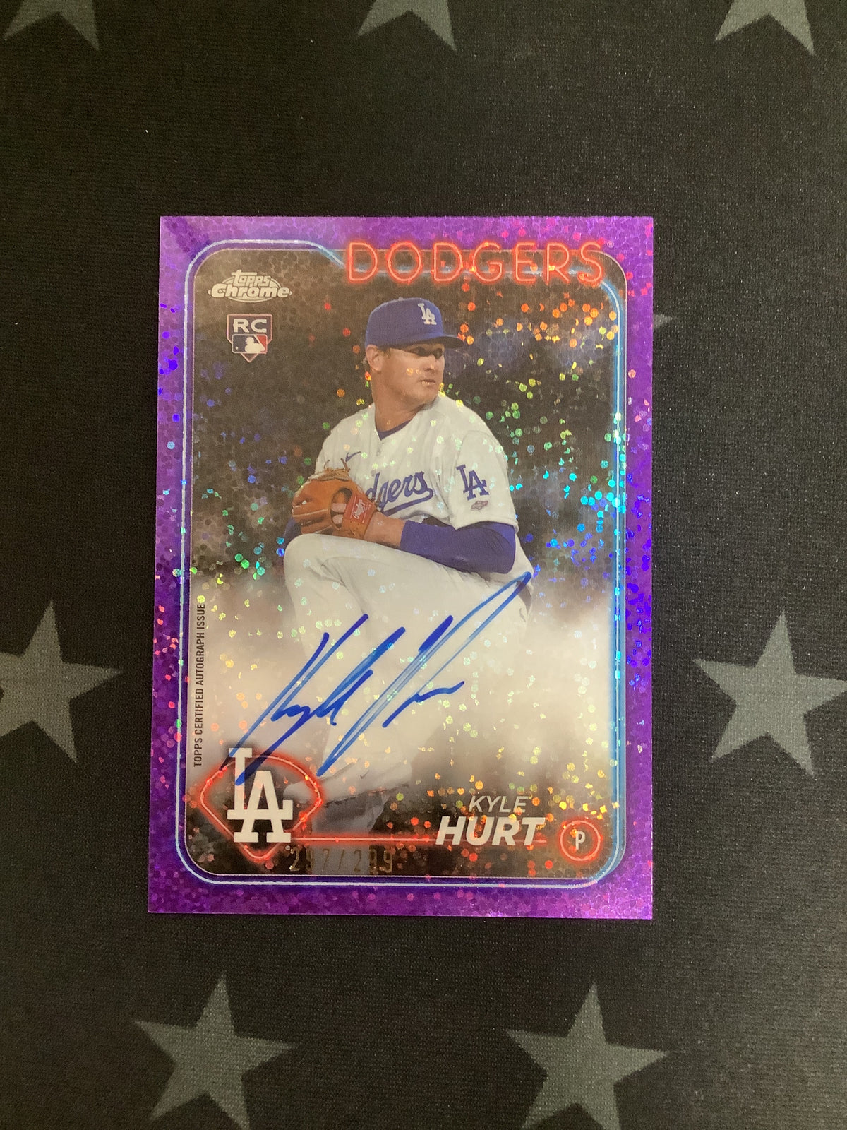 2024 Topps Chrome Kyle Hurt RC #RA-KHU Purple Speckle Auto 297/299