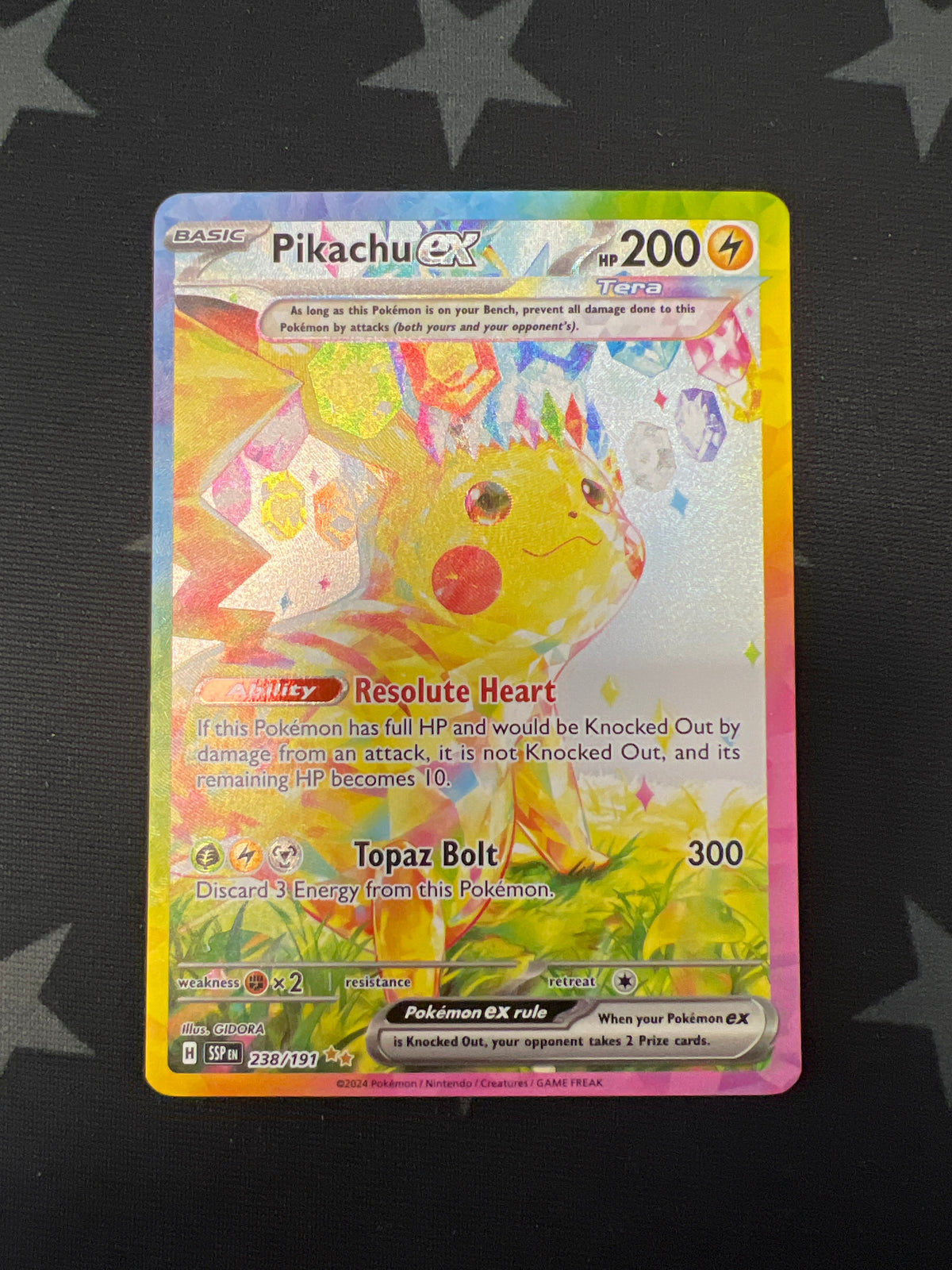 Pikachu ex Pokemon Card (Surging Sparks 238/191) Special Illustration Rare