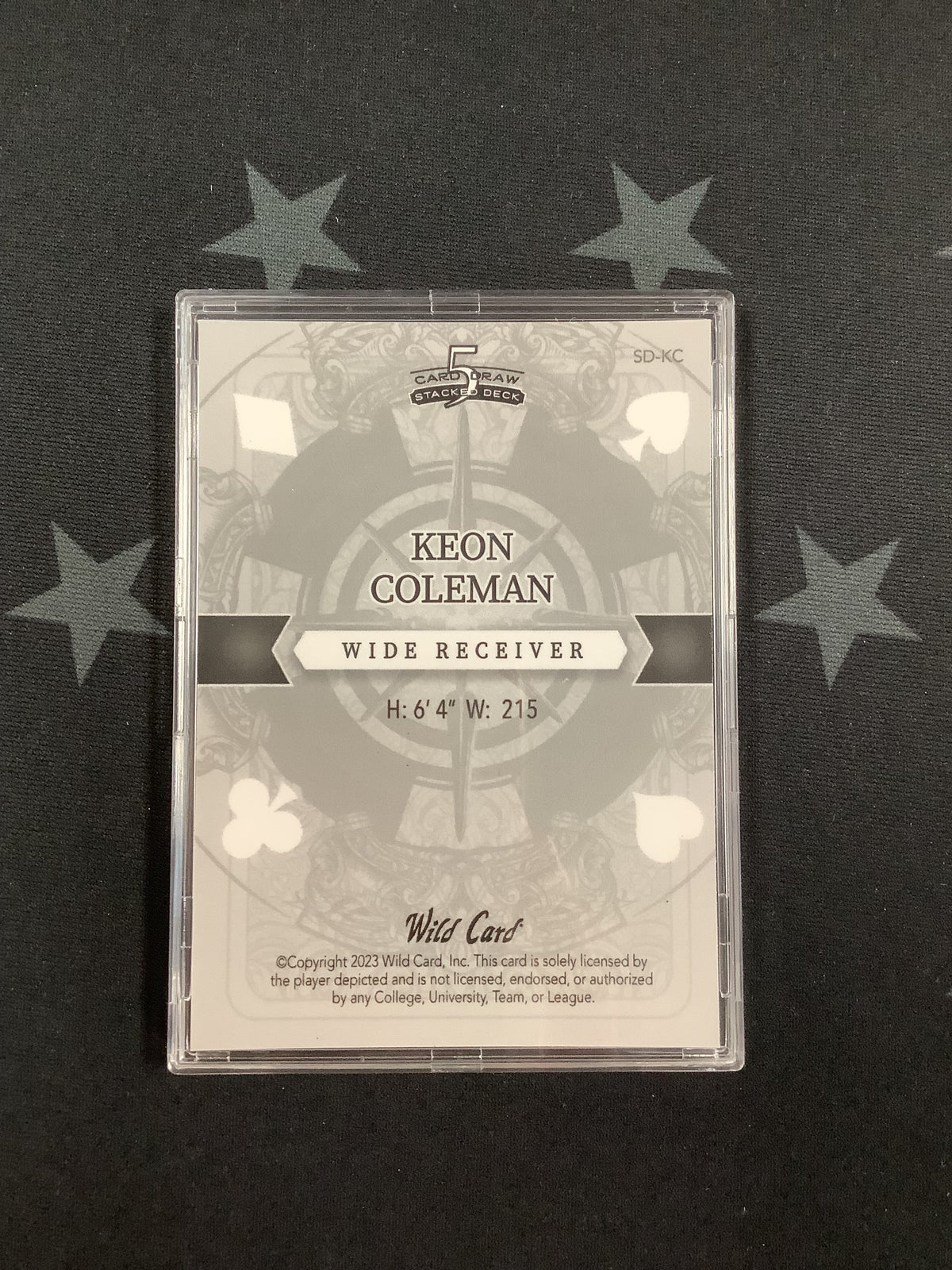 2023 LEAF FIVEE CARD DRAW STACKED DECK KEON COLEMAN #SD-KC /2