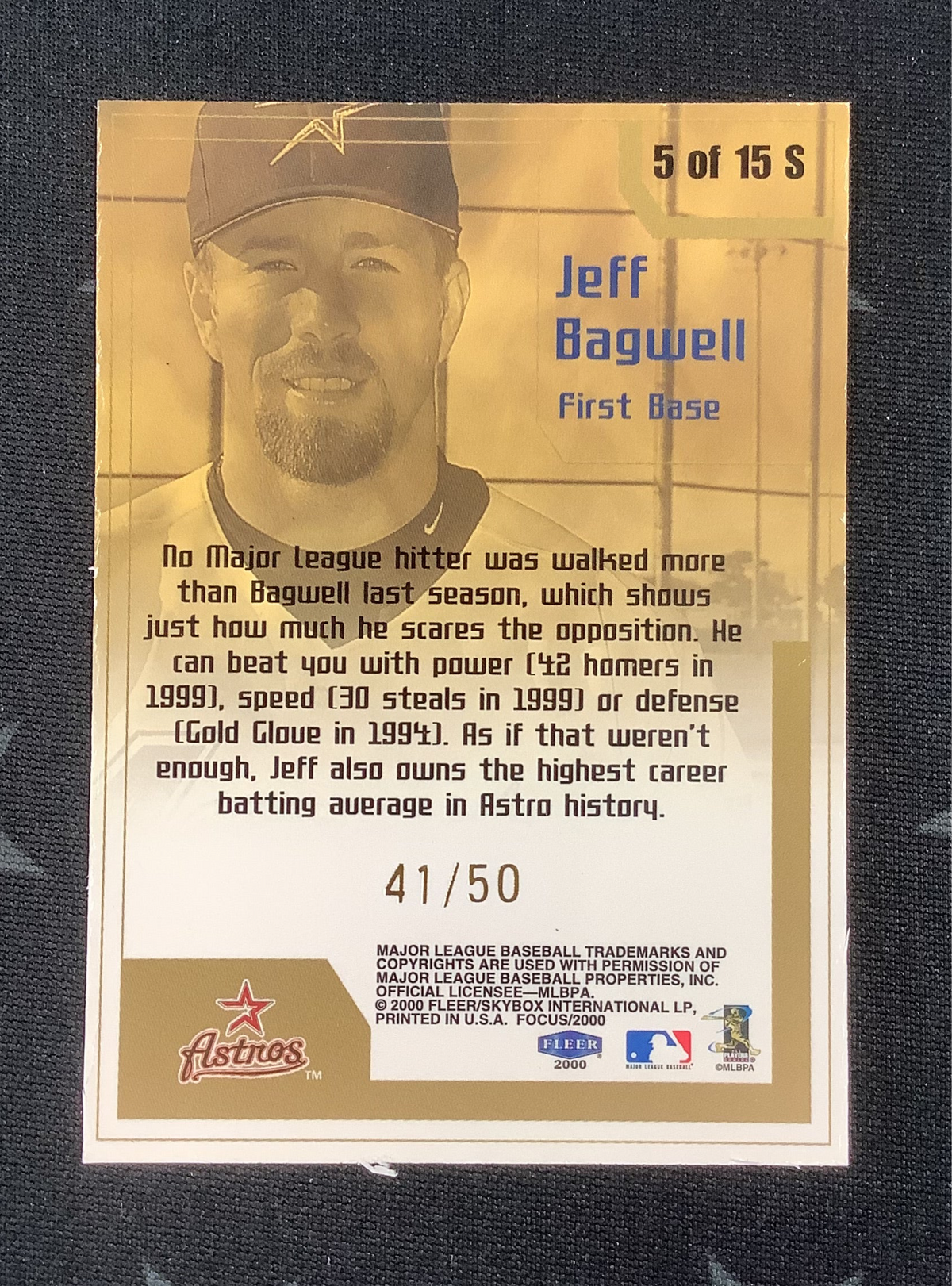 2000 Fleer Focus Focal Points Striking #F5 Jeff Bagwell #41/50