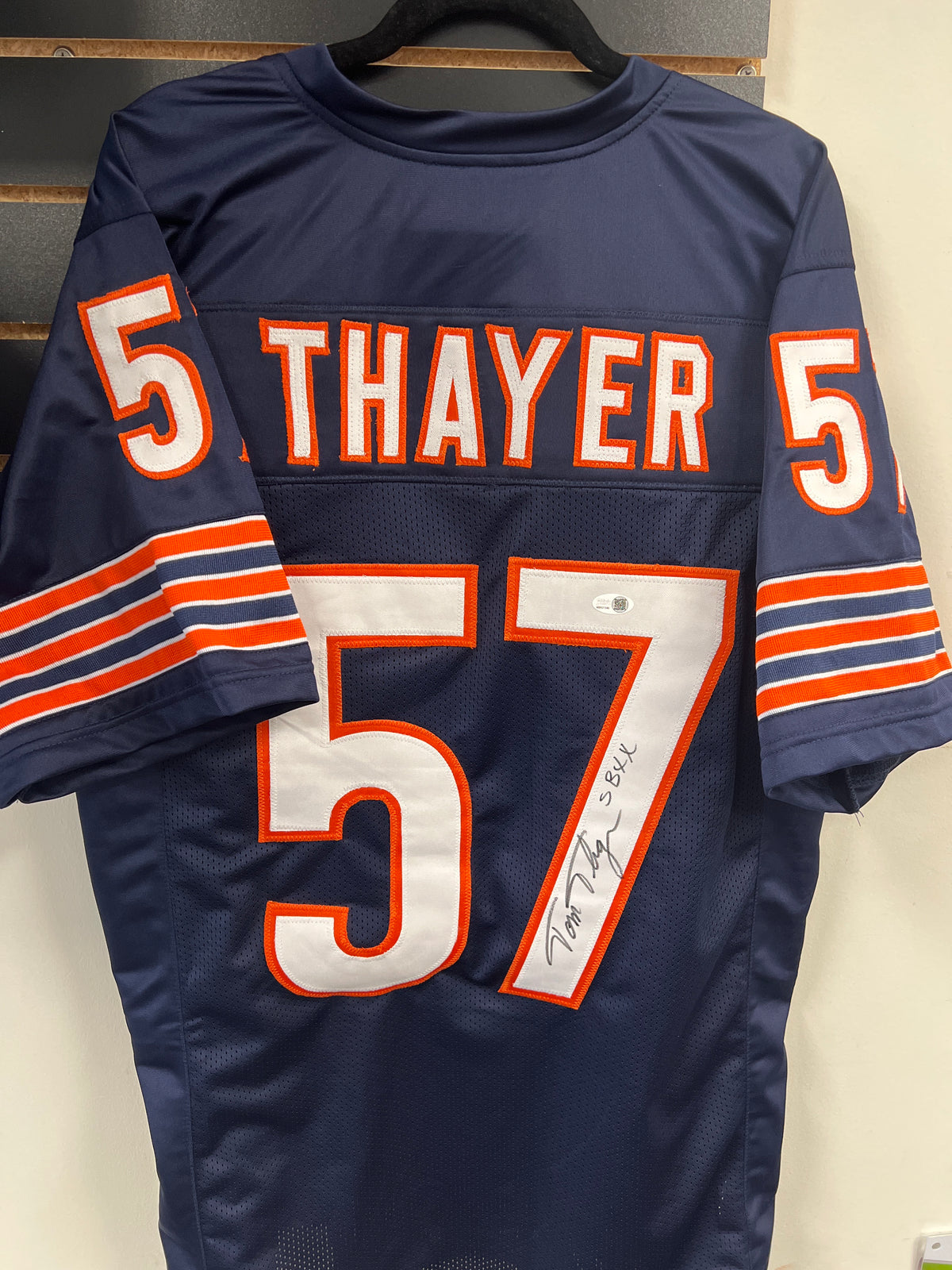 Tom Thayer &quot;SB XX&quot; Signed Custom Bears Jersey - JSA Certified