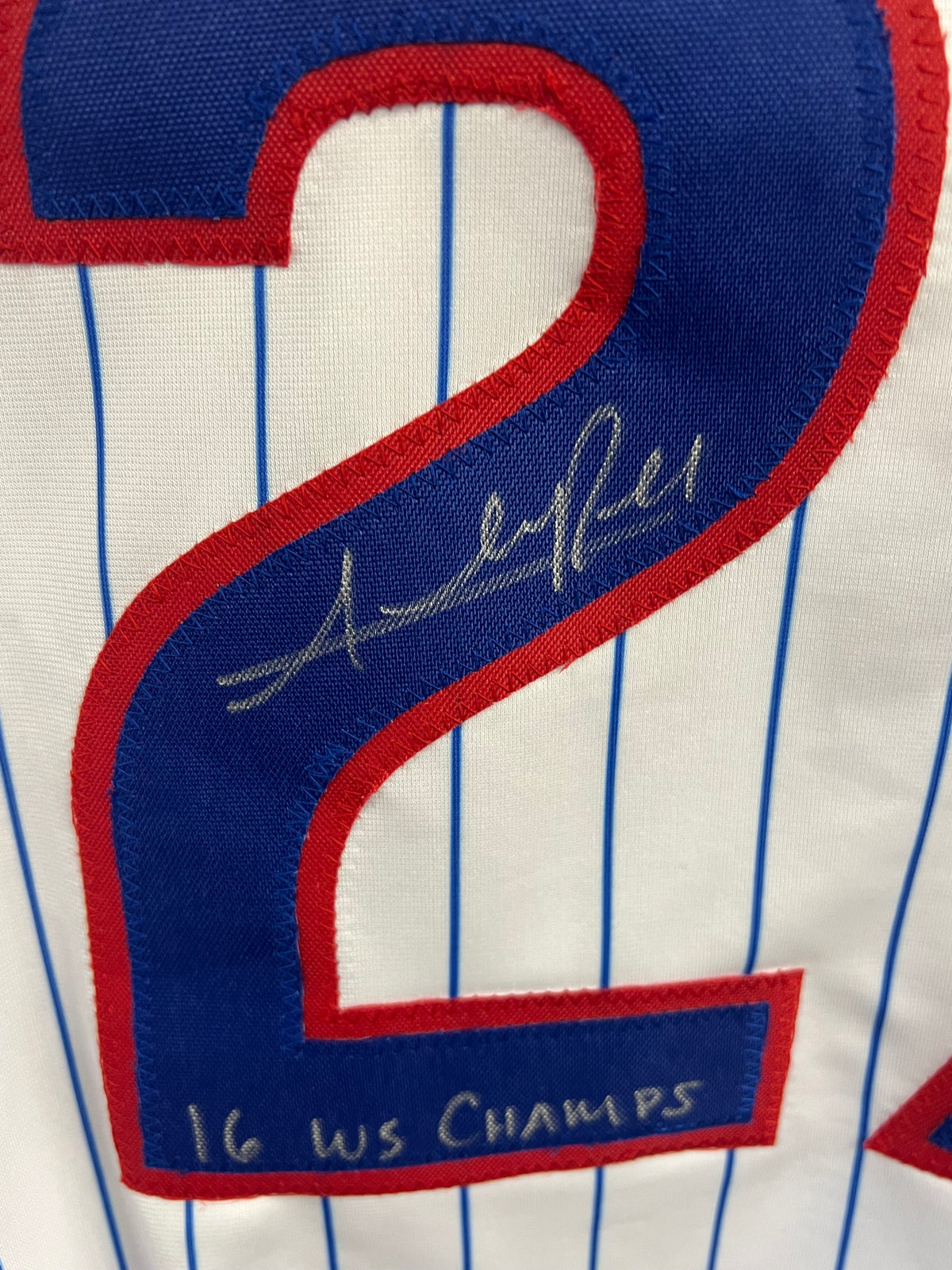 Addison Russell Autographed Home Baseball Jersey W/ Inscription JSA COA