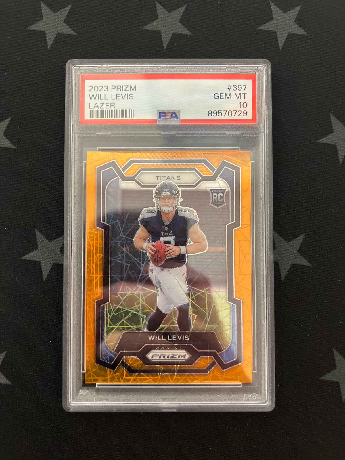 2023 Panini Prizm Will Levis RC #397 Orange Lazer GEM MINT PSA 10