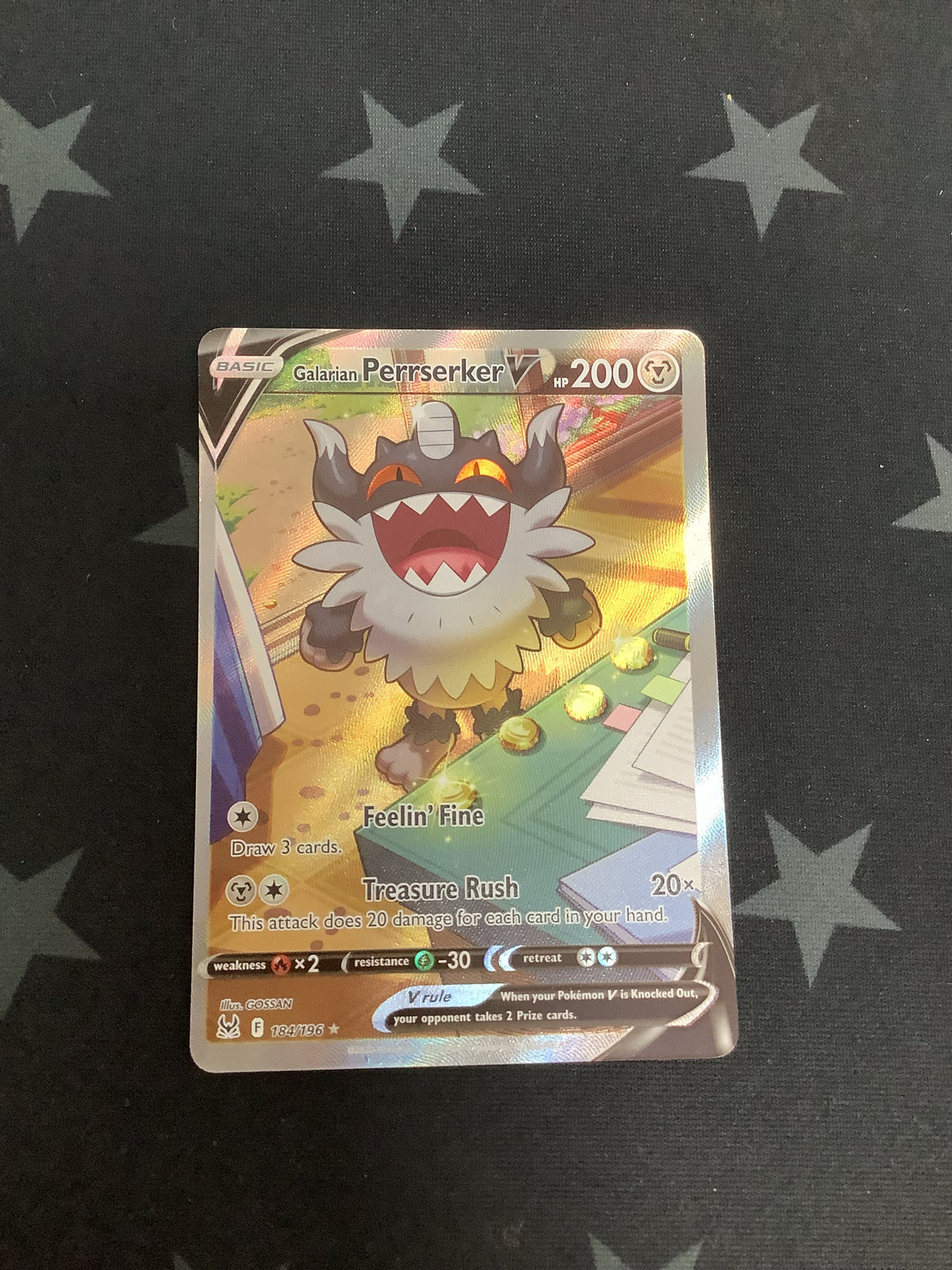 2022 POKEMON LOST ORIGIN GALARIAN PERRSERKER V #184/196