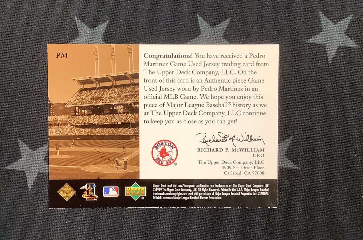 1999 UPPER DECK AUTHENTIC GAME USED JERSEY PEDRO MARTINEZ RED SOX RARE SP