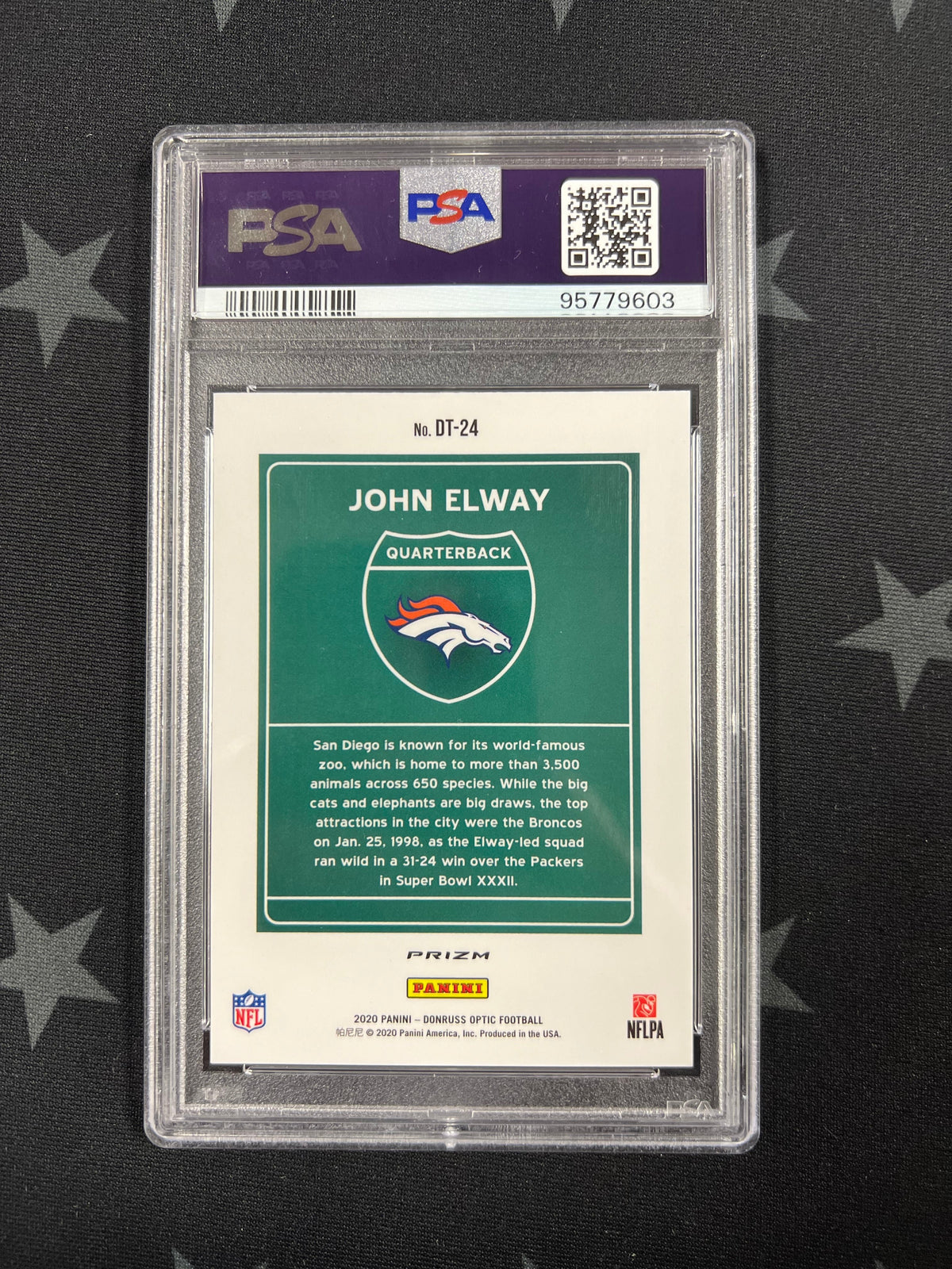 2020 PANINI DONRUSS OPTIC JOHN ELWAY #DT24 DOWNTOWN PSA 10