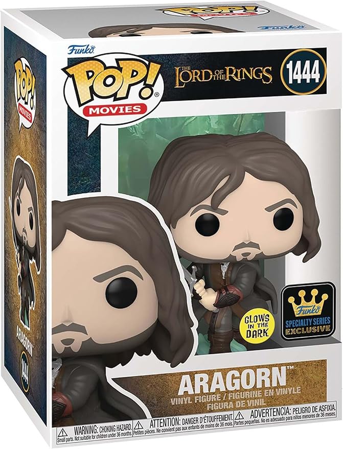 Aragorn Funko Pop LOTR 1444 Glow in the Dark Specialty Series Exclusive W/ Protector