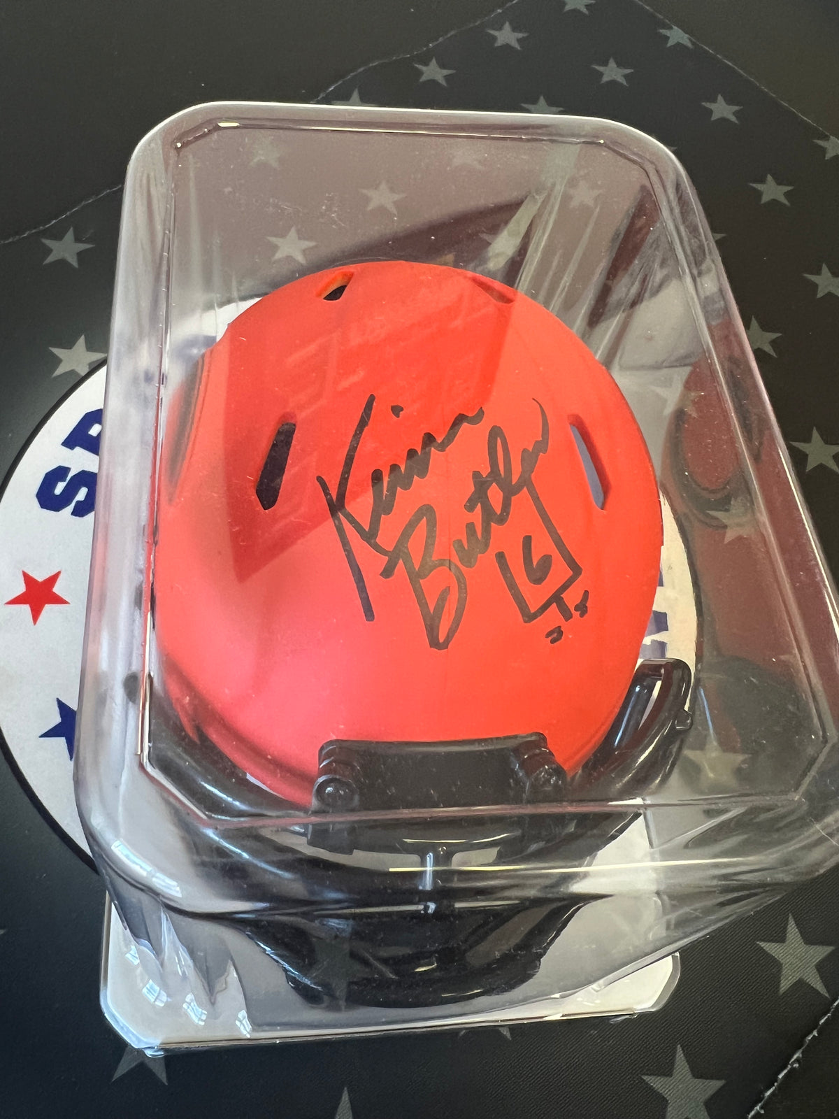 Kevin Butler Signed Riddell Rave Mini Helmet - JSA Certified