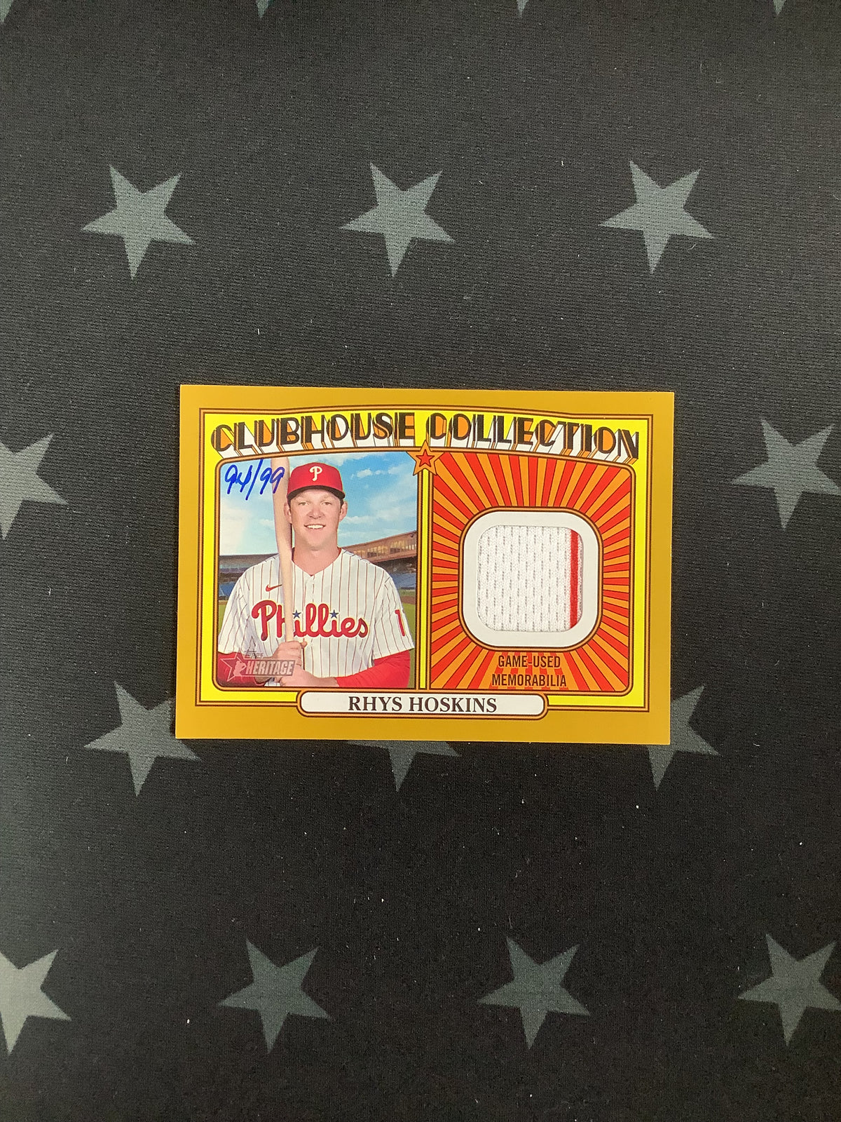 2021 TOPPS HERITAGE CLUBHOUSE COLLECTION RHYS HOSKINS PATCH #CC-RH