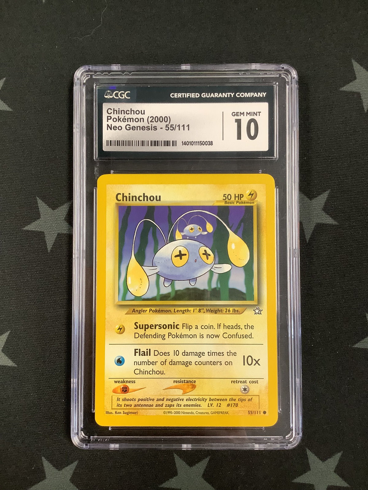 2000 POKEMON NEO GENESIS CHINCHOU #55 PSA GEM MINT 10 1401011150038