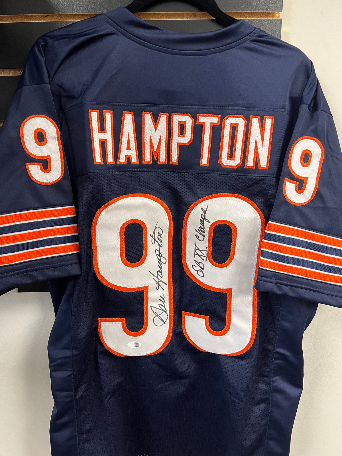 Dan Hampton &quot;SB XX Champs&quot; Signed Custom Bears Jersey - JSA Certified