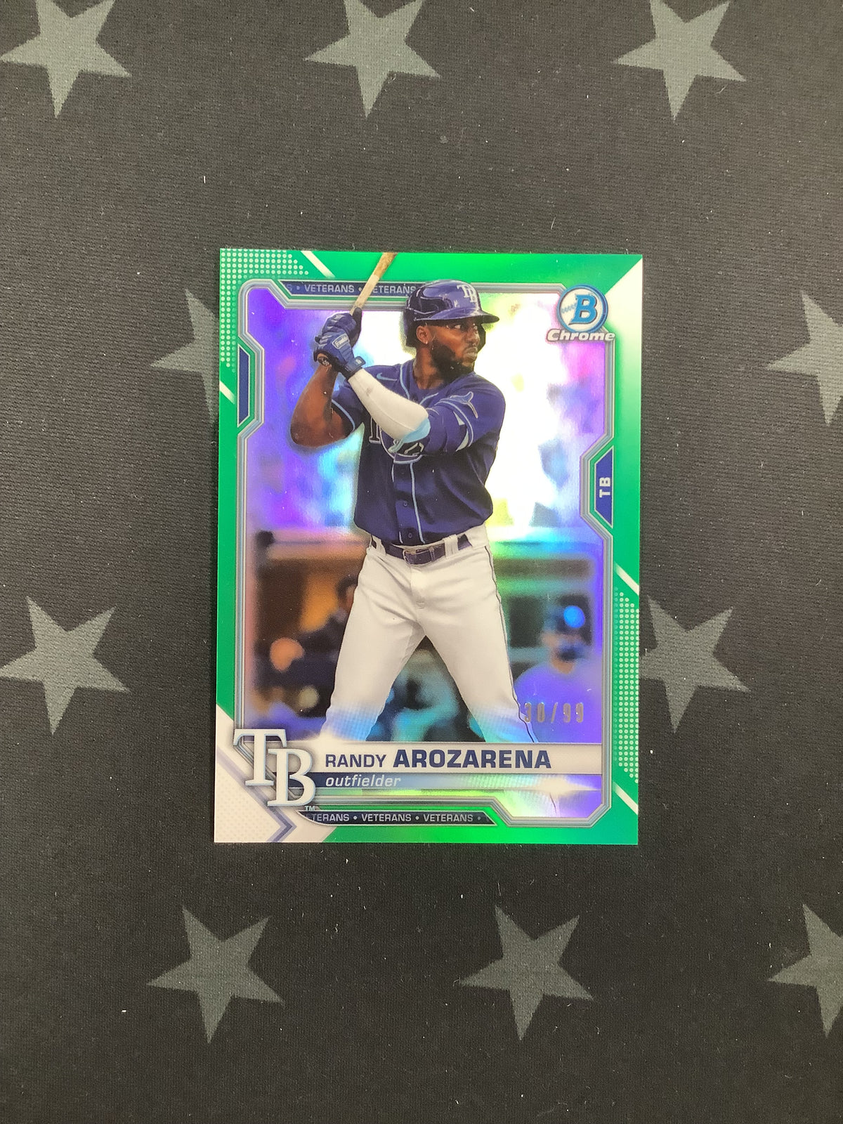 2021 BOWMAN CHROME RANDY AROZARENA GREEN REFRACTOR #66 /99