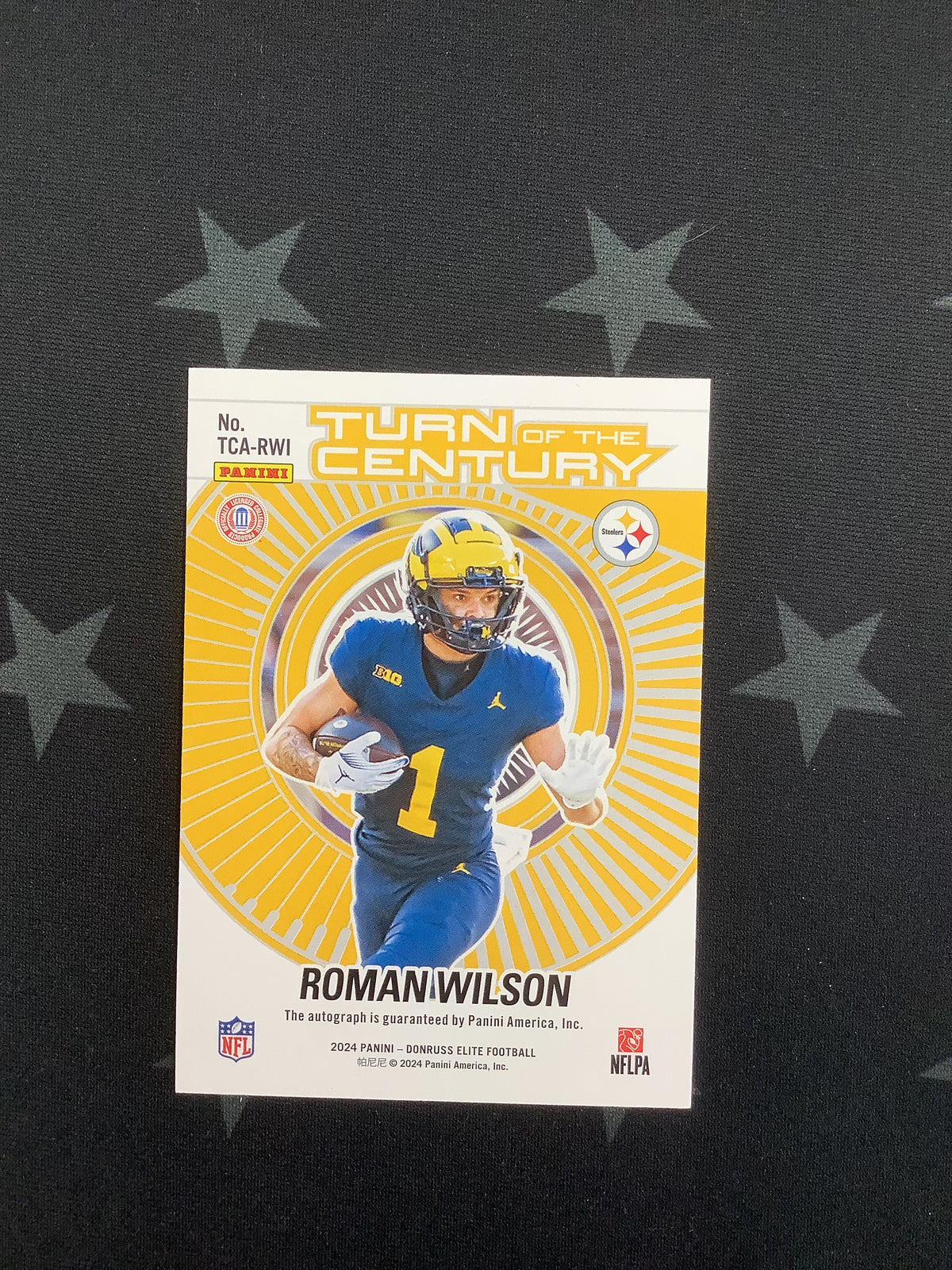 2024 DONRUSS ELITE TURN OF THE CENTURY ROMAN WILSON ROOKIE AUTO #264/499 STEELERS