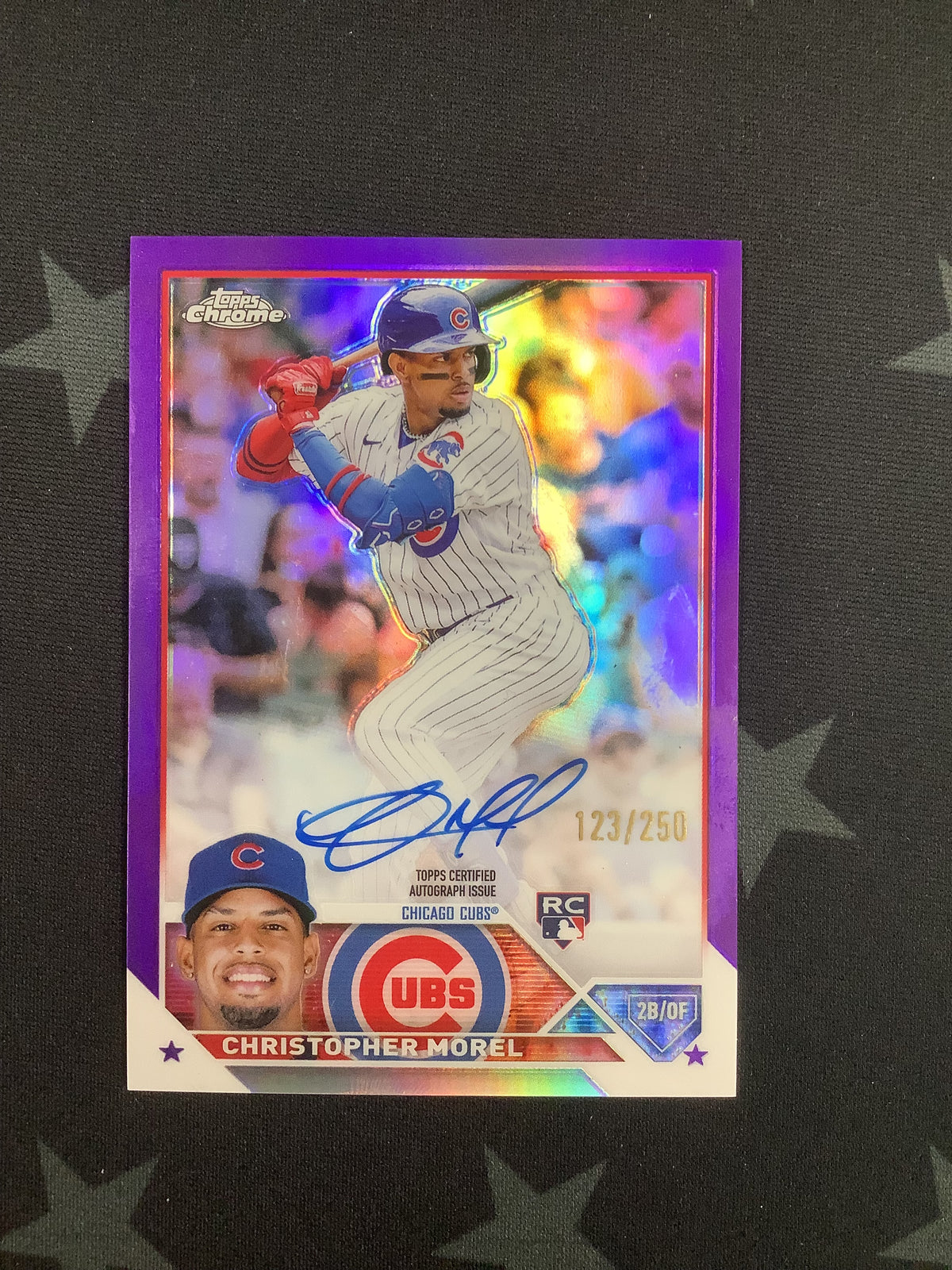 2023 Topps Chrome Purple Refractor #RA-CMO Christopher Morel Rookie Auto #123/250