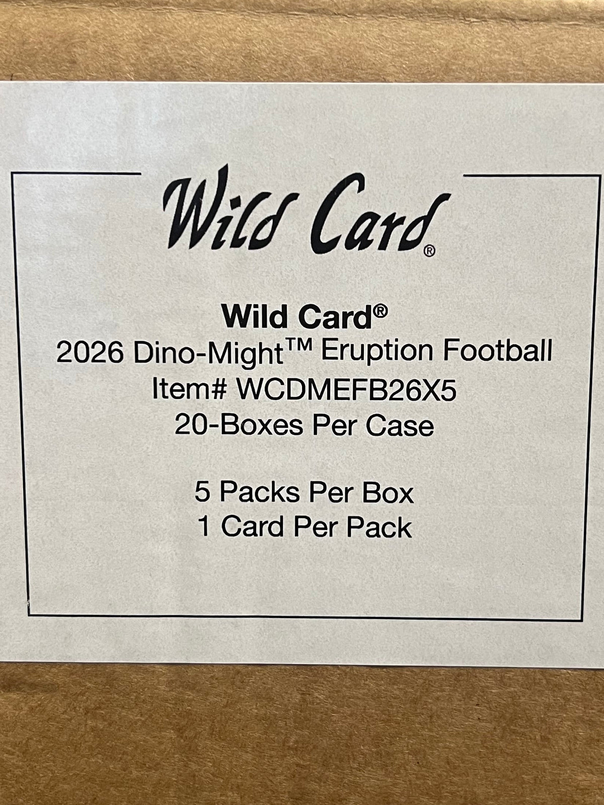 2026 Wild Card Dino-Might Football Dino Eruption 20 Box case