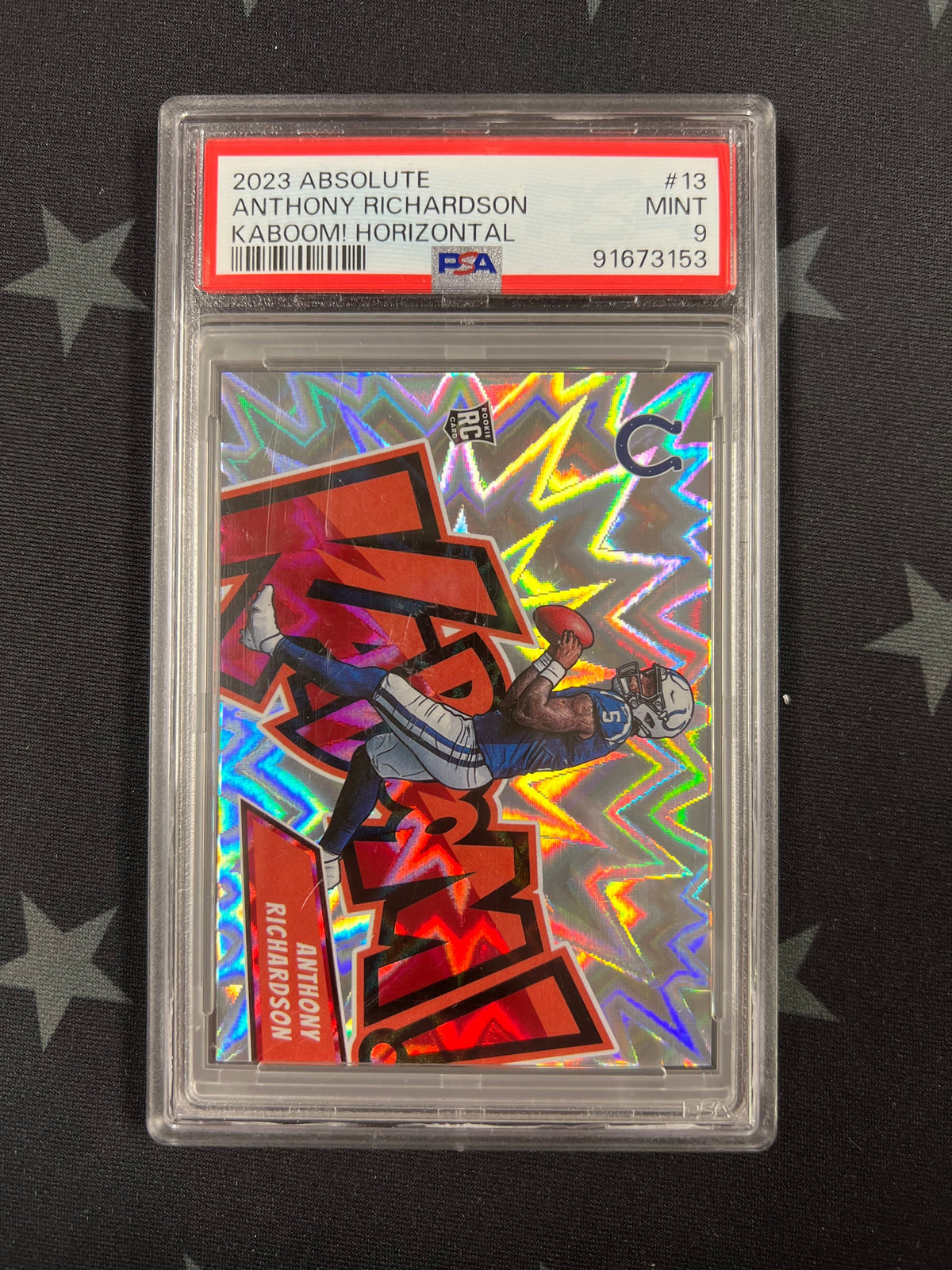 2023 PANINI ABSOLUTE ANTHONY RICHARDSON #13 KABOOM! HORIZONTAL PSA 9