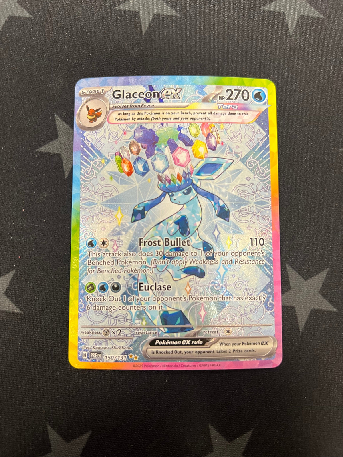 2025 Pokemon Glaceon Ex 150/131 (SIR) Prismatic Evolutions