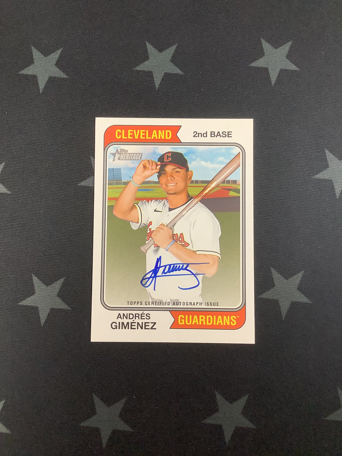 2023 TOPPS HERITAGE ANDRES GIMENEZ REAL ONE AUTO