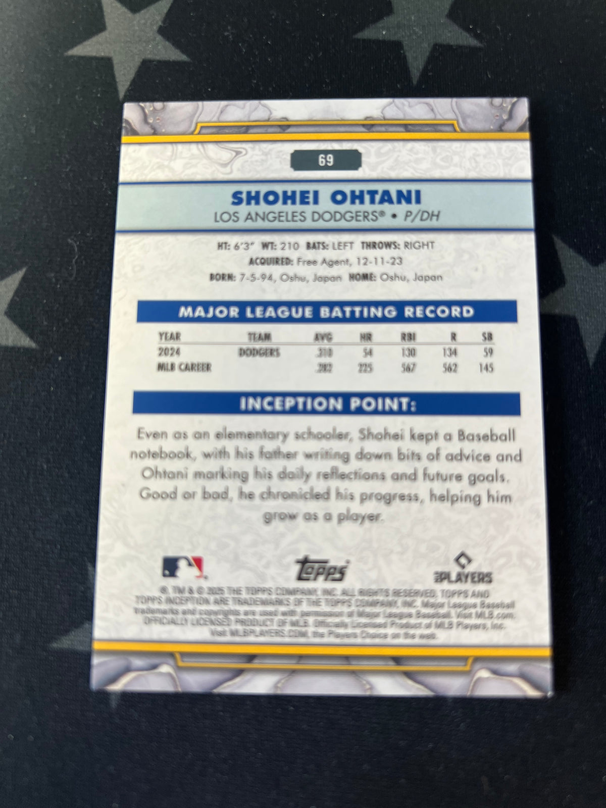 2025 Topps Inception Shohei Ohtani Green No. 69