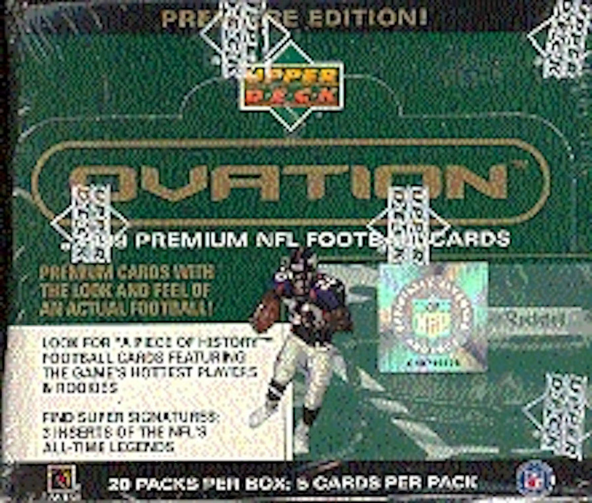1999 Upper Deck Ovation Football Hobby Box Pack