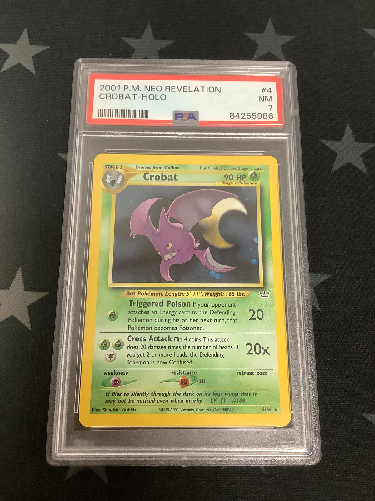 2001 POKEMON NEO REVELATION CROBAT HOLO #4 PSA NM 7 84255986