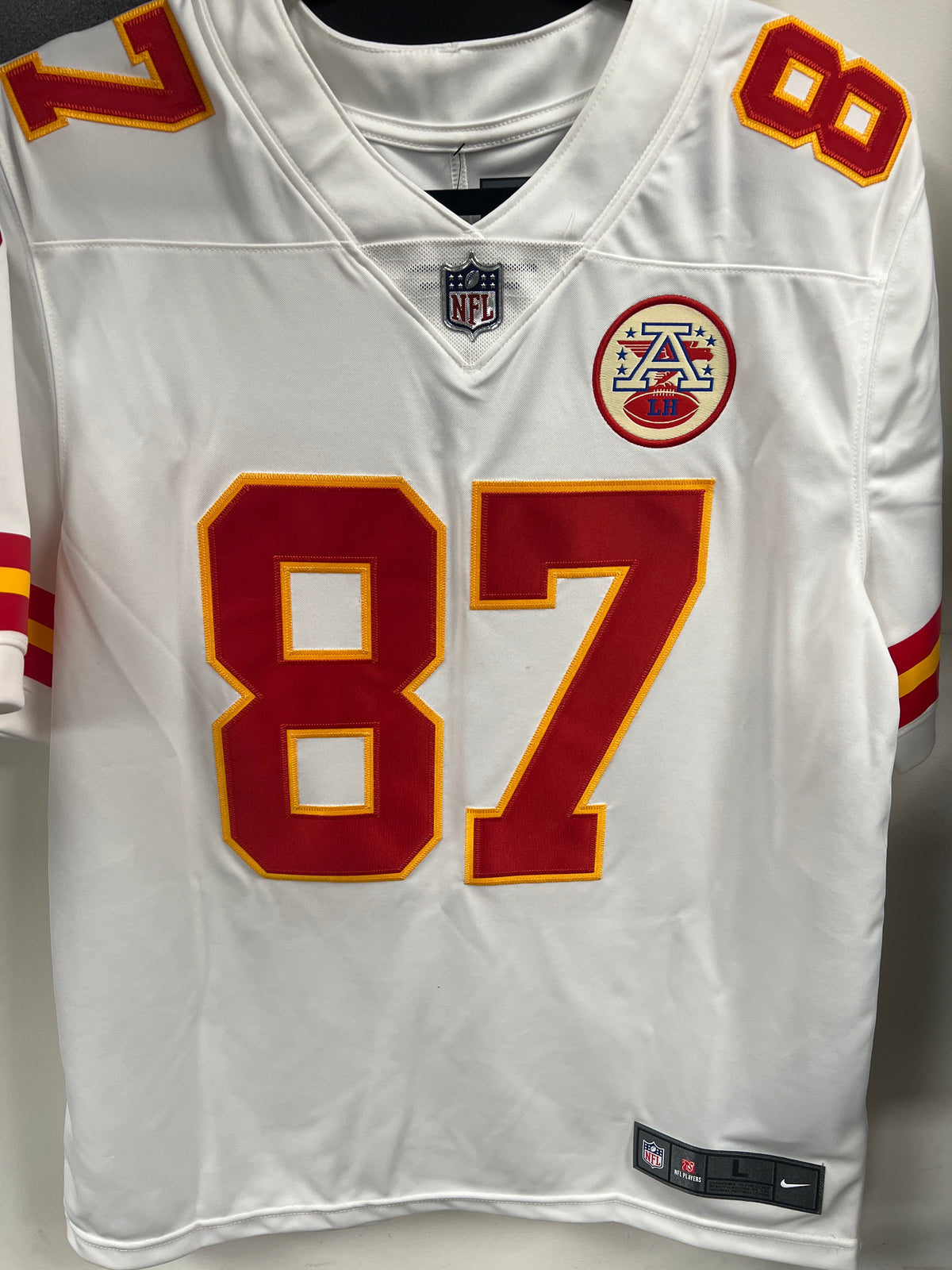 Travis Kelce Kansas City Chiefs Nike SB LVII Champs Autographed Football Jersey Fanatics COA