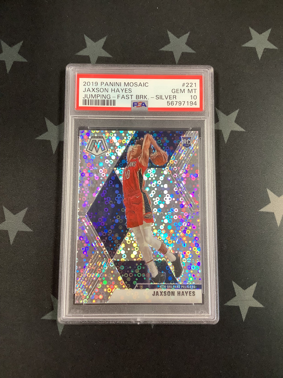 2019 PANINI MOSAIC BASKETBALL JUMPING FAST BREAK SILVER JAXSON HAYES #221 PSA GEM MT 10 56797194